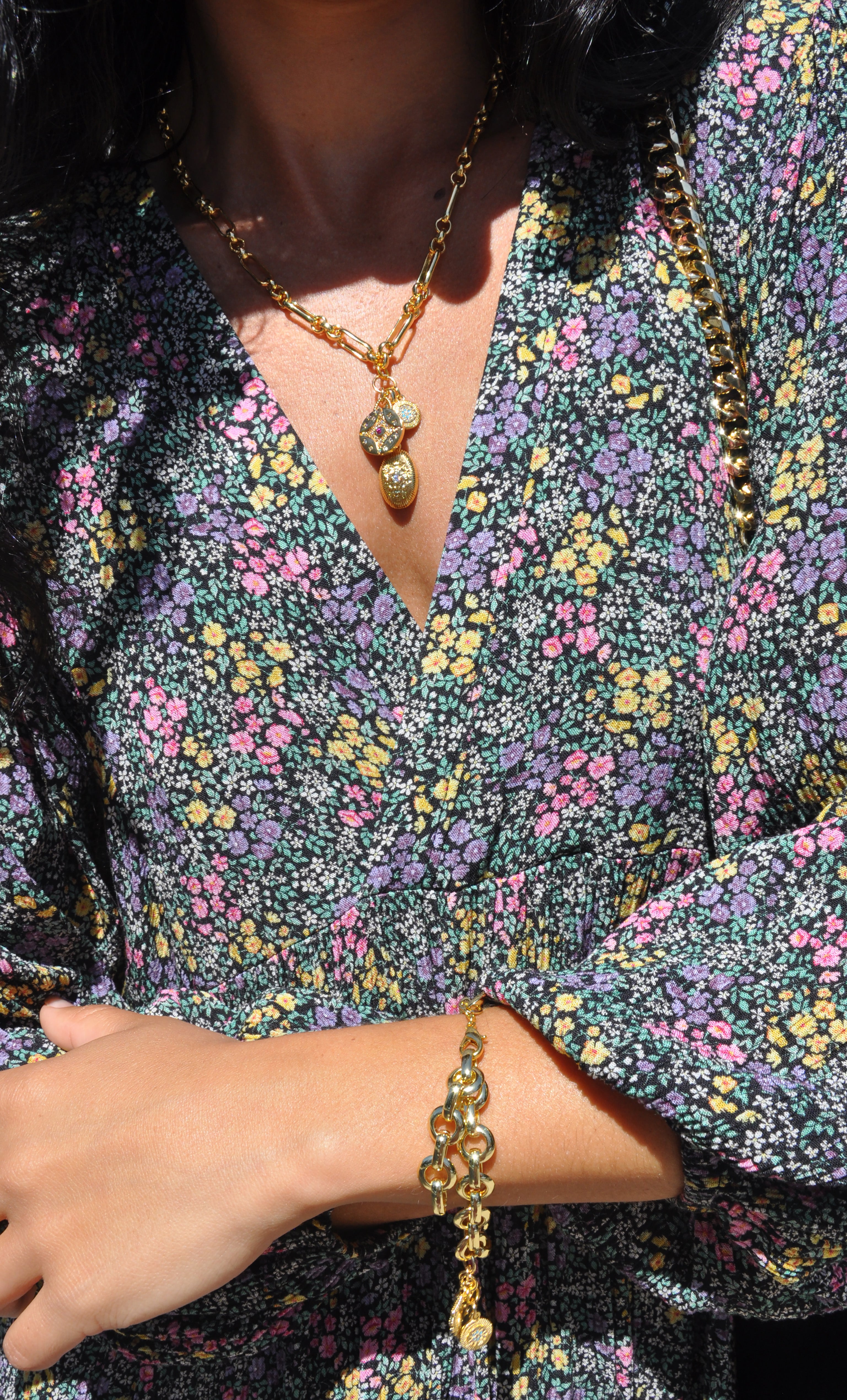 Harper Midi Dress – Flower Fields Print in Crinkle Viscose | Tunik Australia