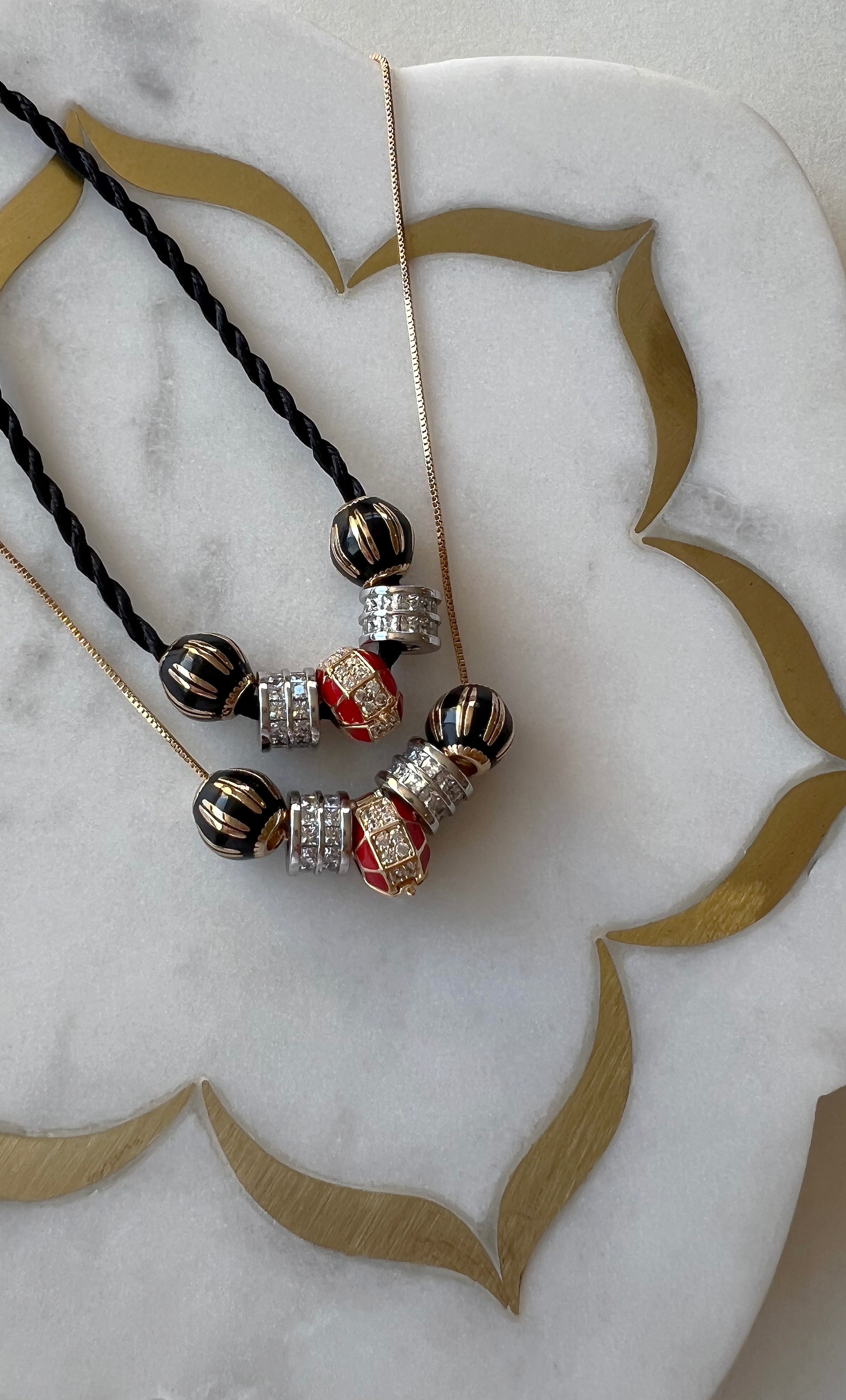 Jewel’s of the Night - 18K Rose Gold Fill Spacer Bead Necklace | Tunik