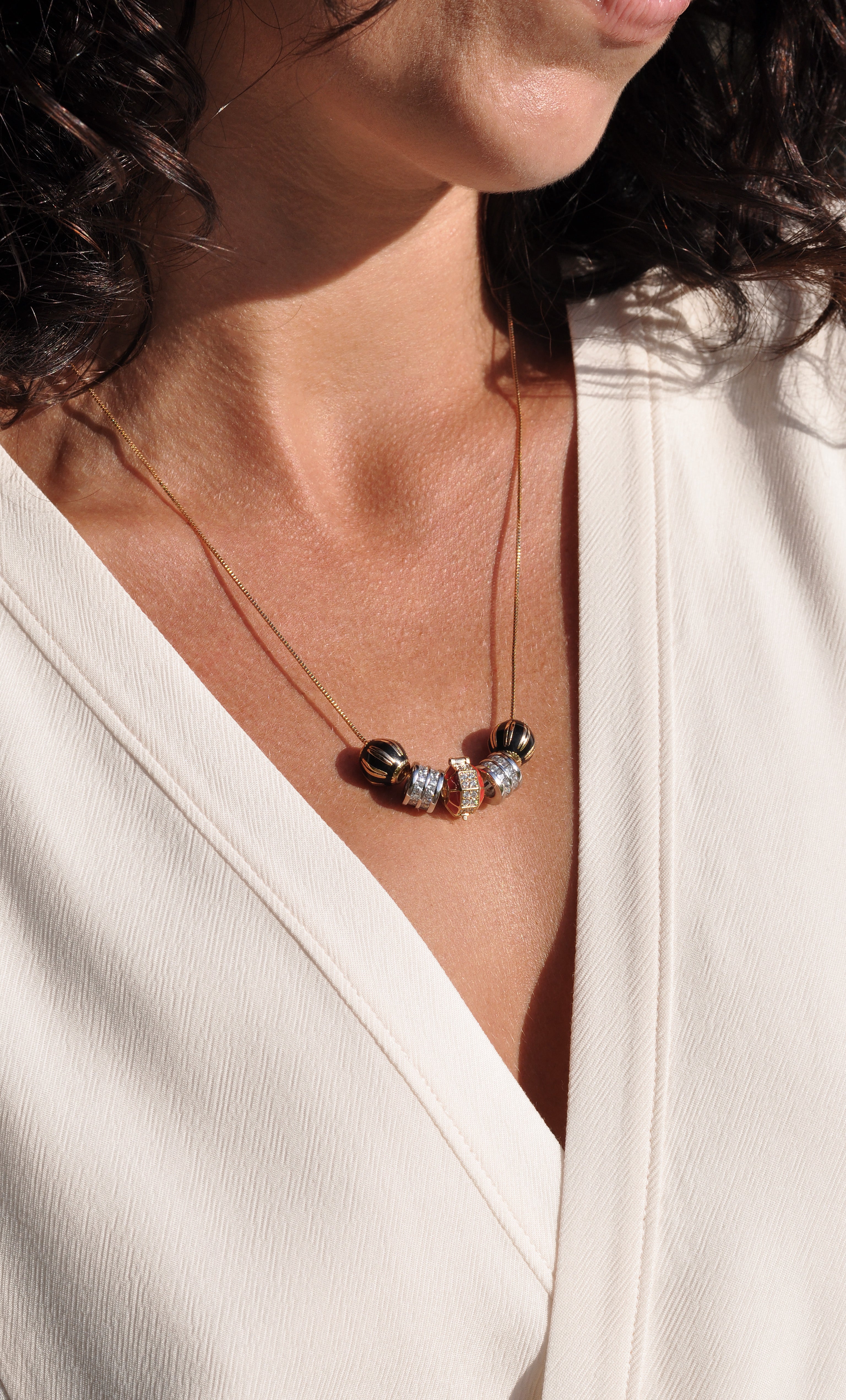 Jewel’s of the Night - 18K Rose Gold Fill Spacer Bead Necklace | Tunik
