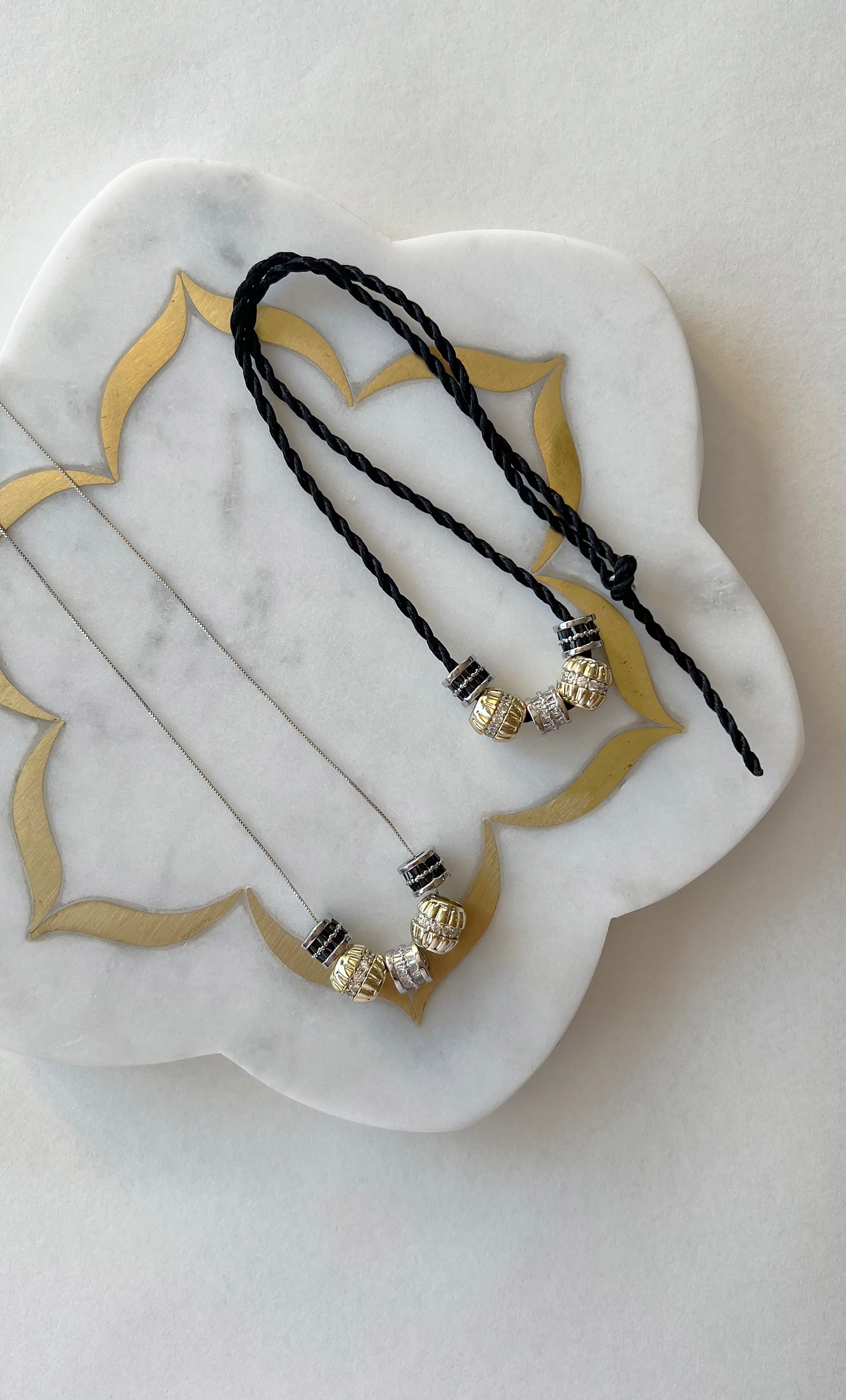 Jewel’s of the Night - 14K White Gold Fill Spacer Bead Necklace | Tunik