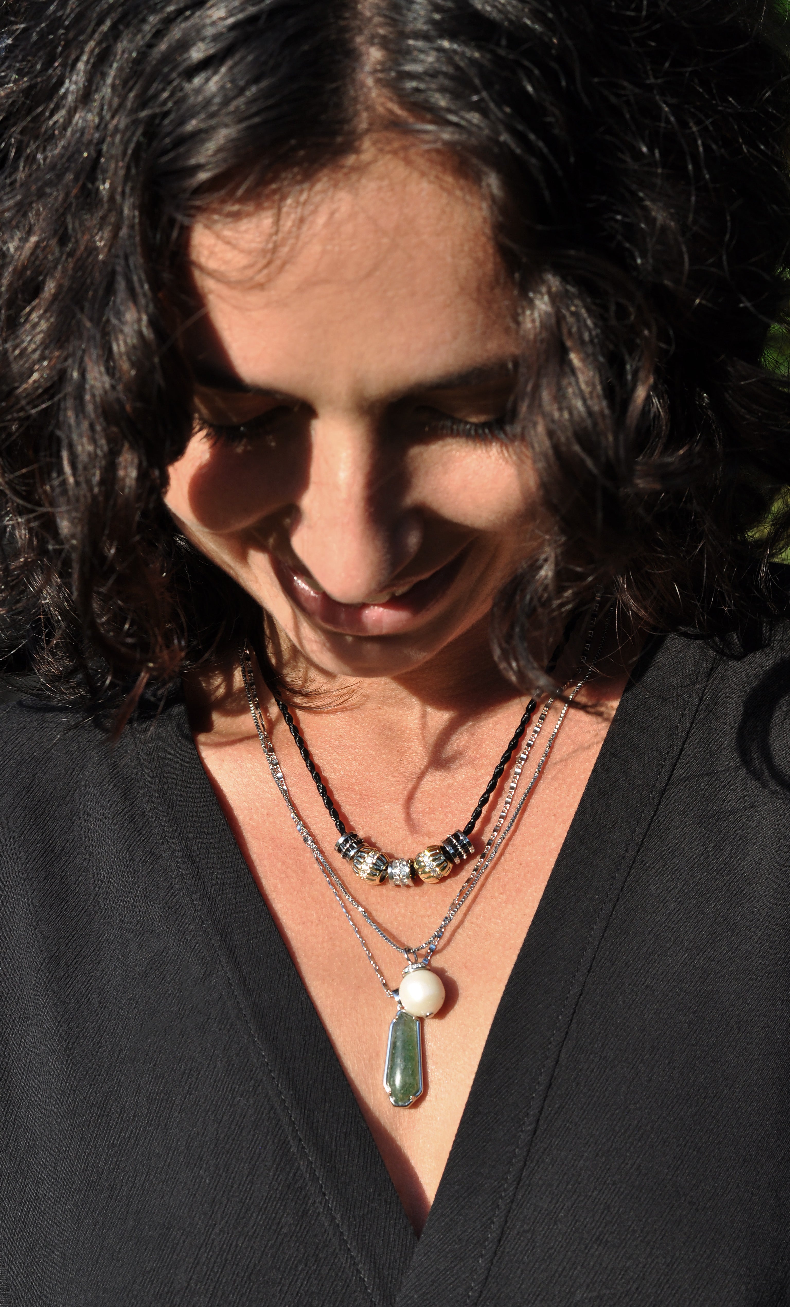 Jewel’s of the Night - 14K White Gold Fill Spacer Bead Necklace | Tunik