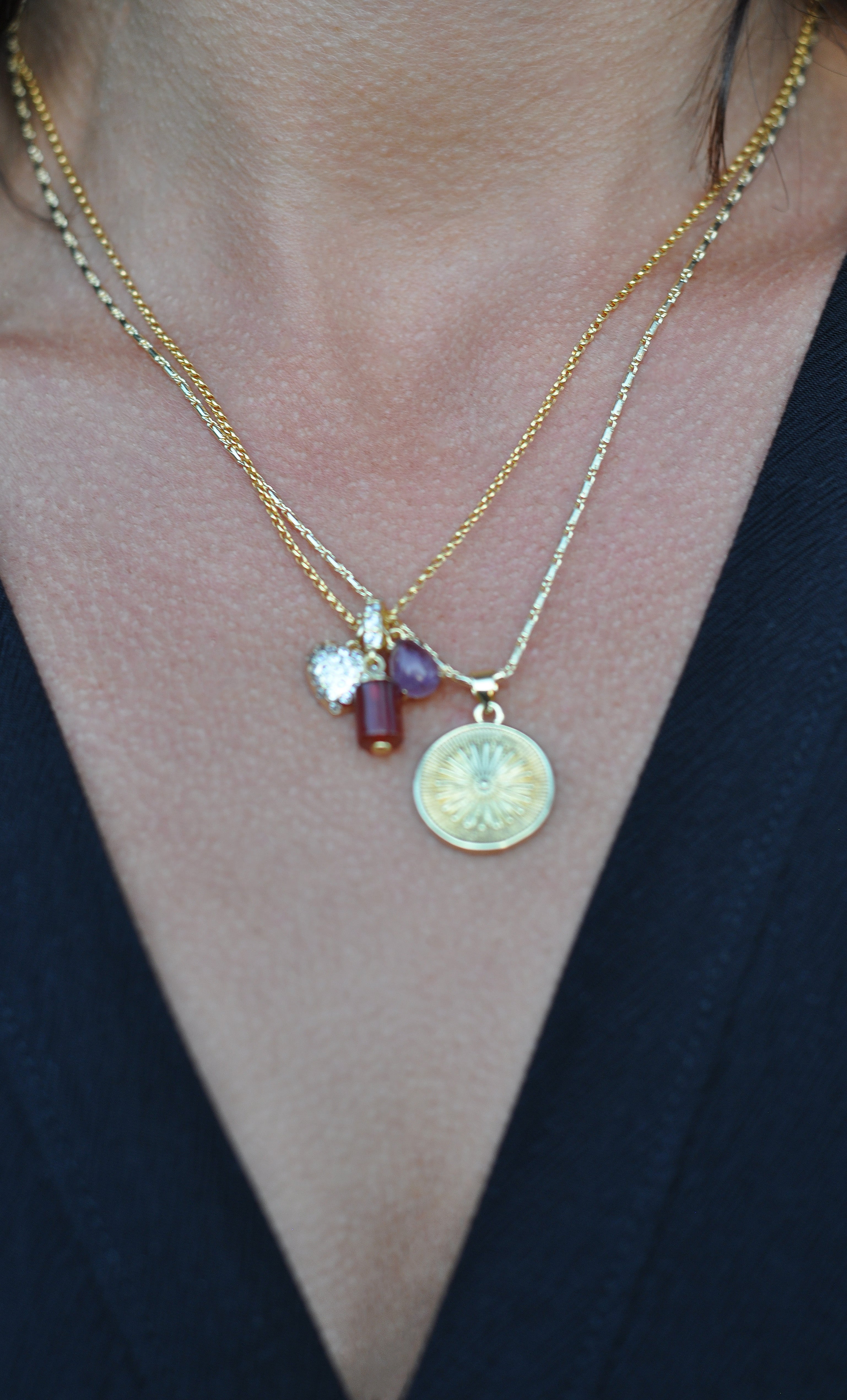 Celestial Medallion Necklace – Starlight Gold Fill Pendant | Tunik