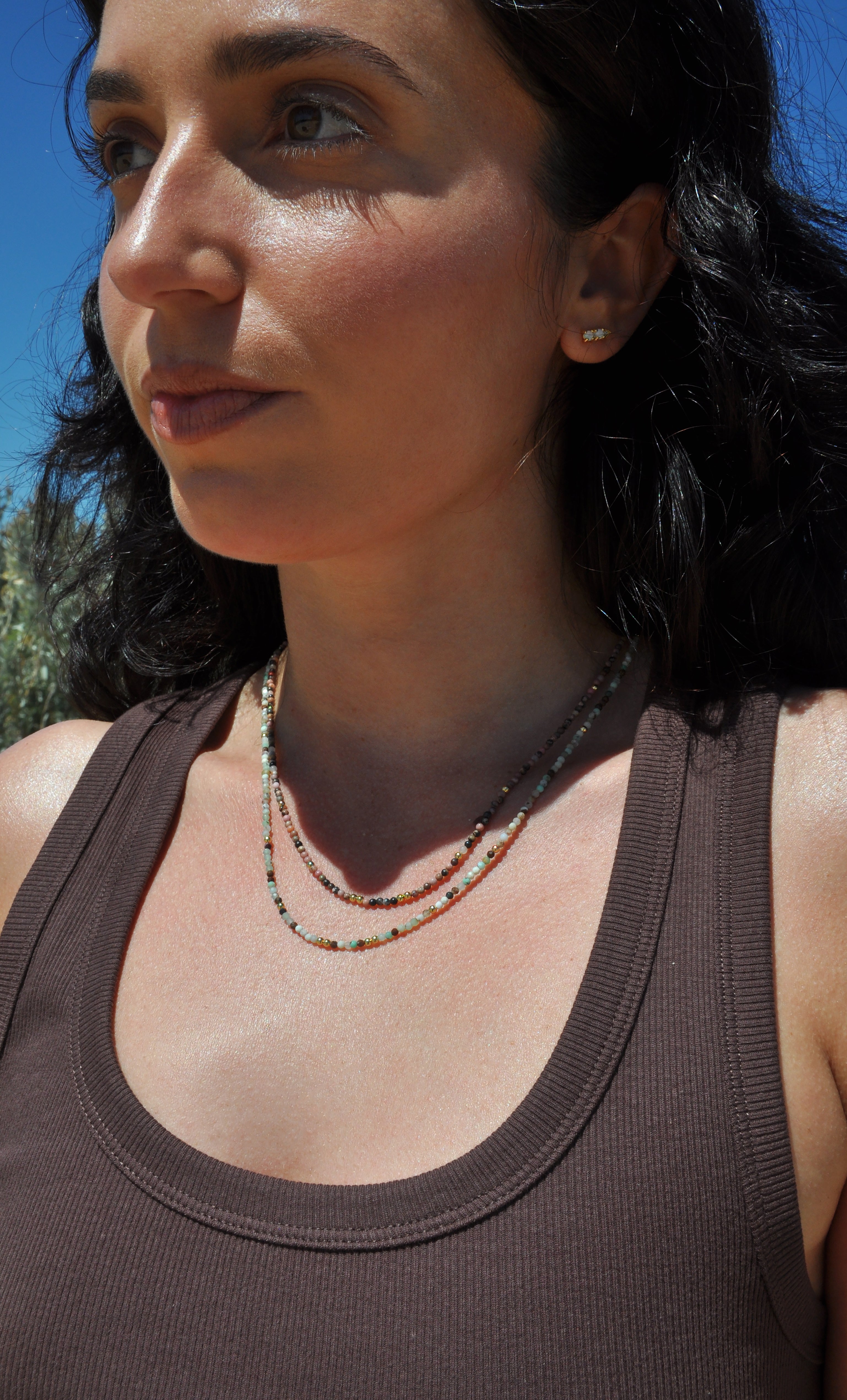 Stone Song Amazonite Fine Hand Beaded Necklace | Tunik