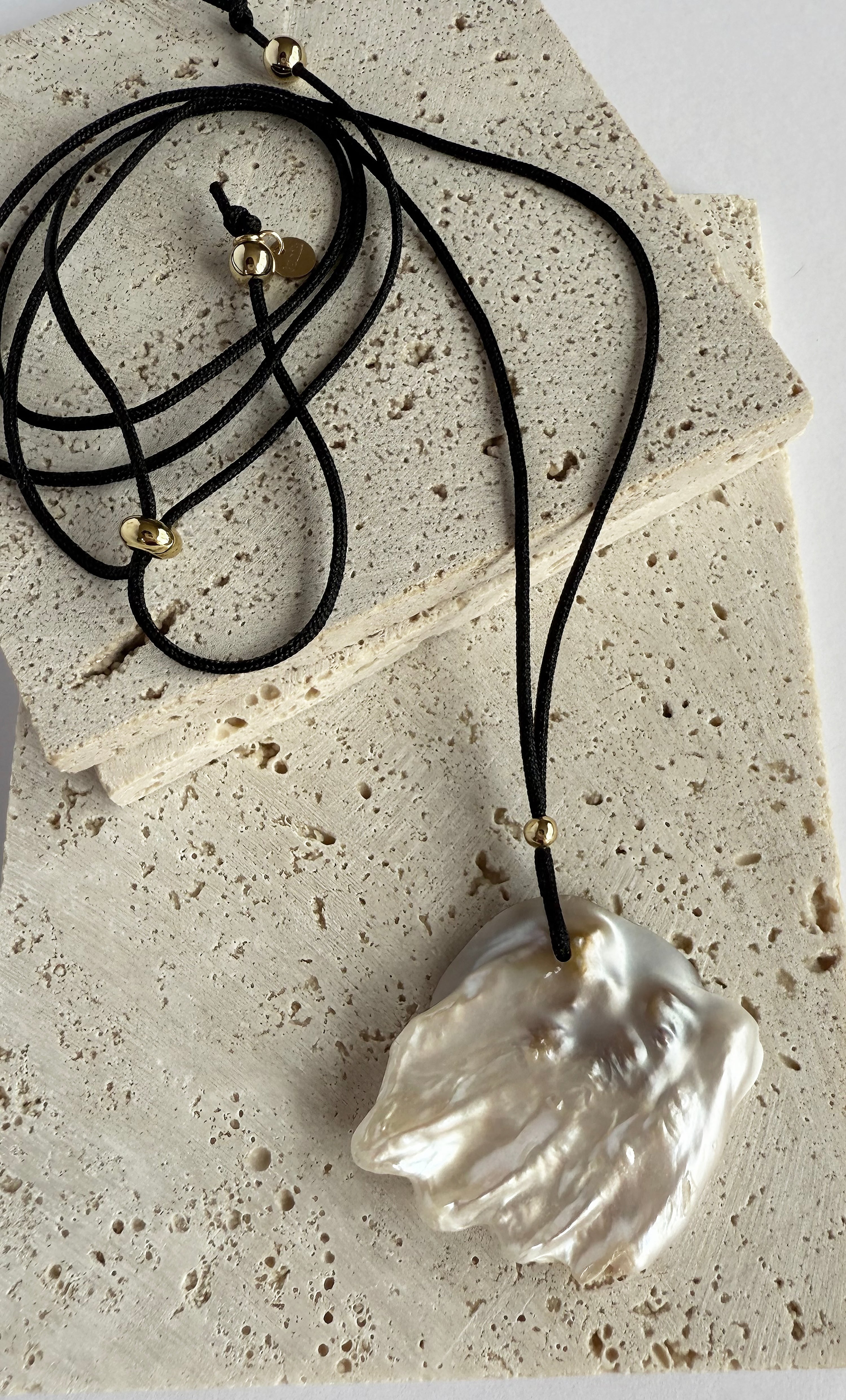 Voyage Wing Freshwater Blister Pearl Pendant Long Line Necklace | Tunik