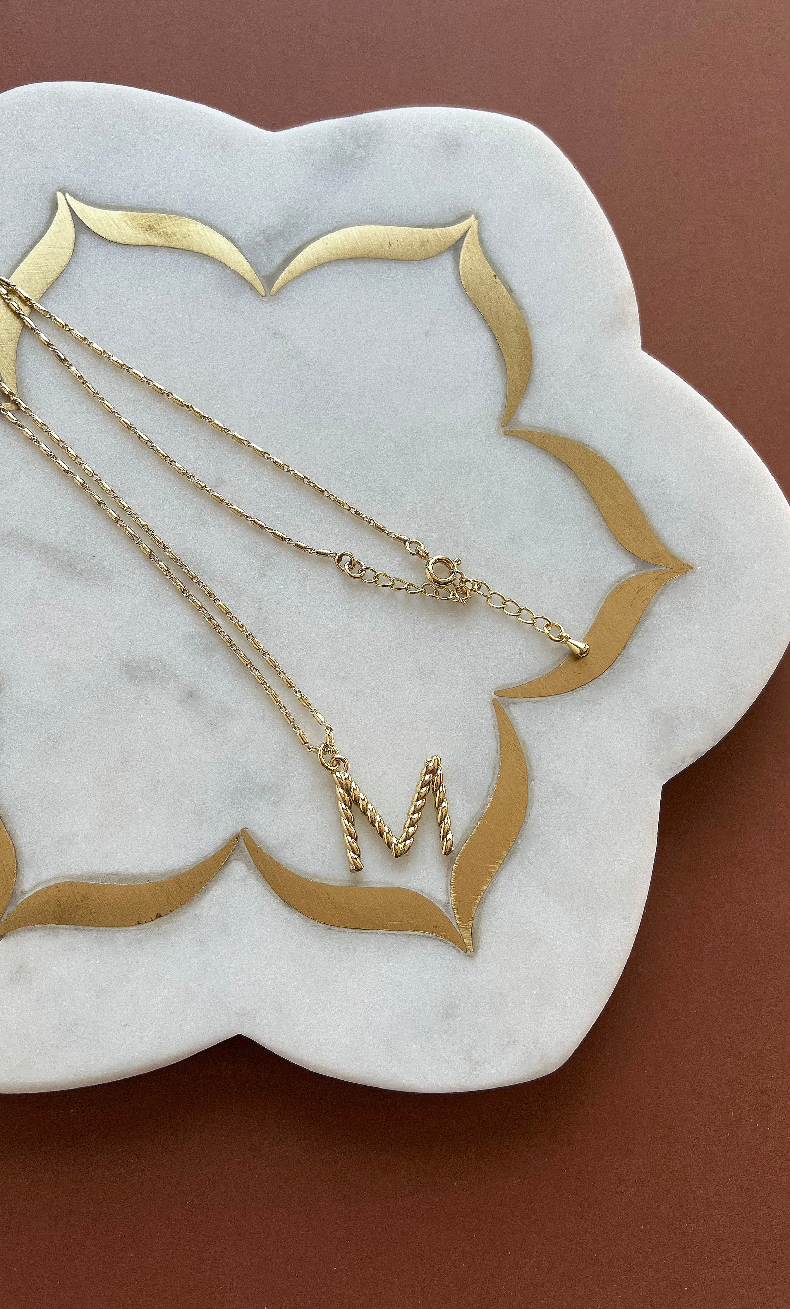 Personalised Alphabet Rope Charm Necklace - 14K Gold Fill | Tunik