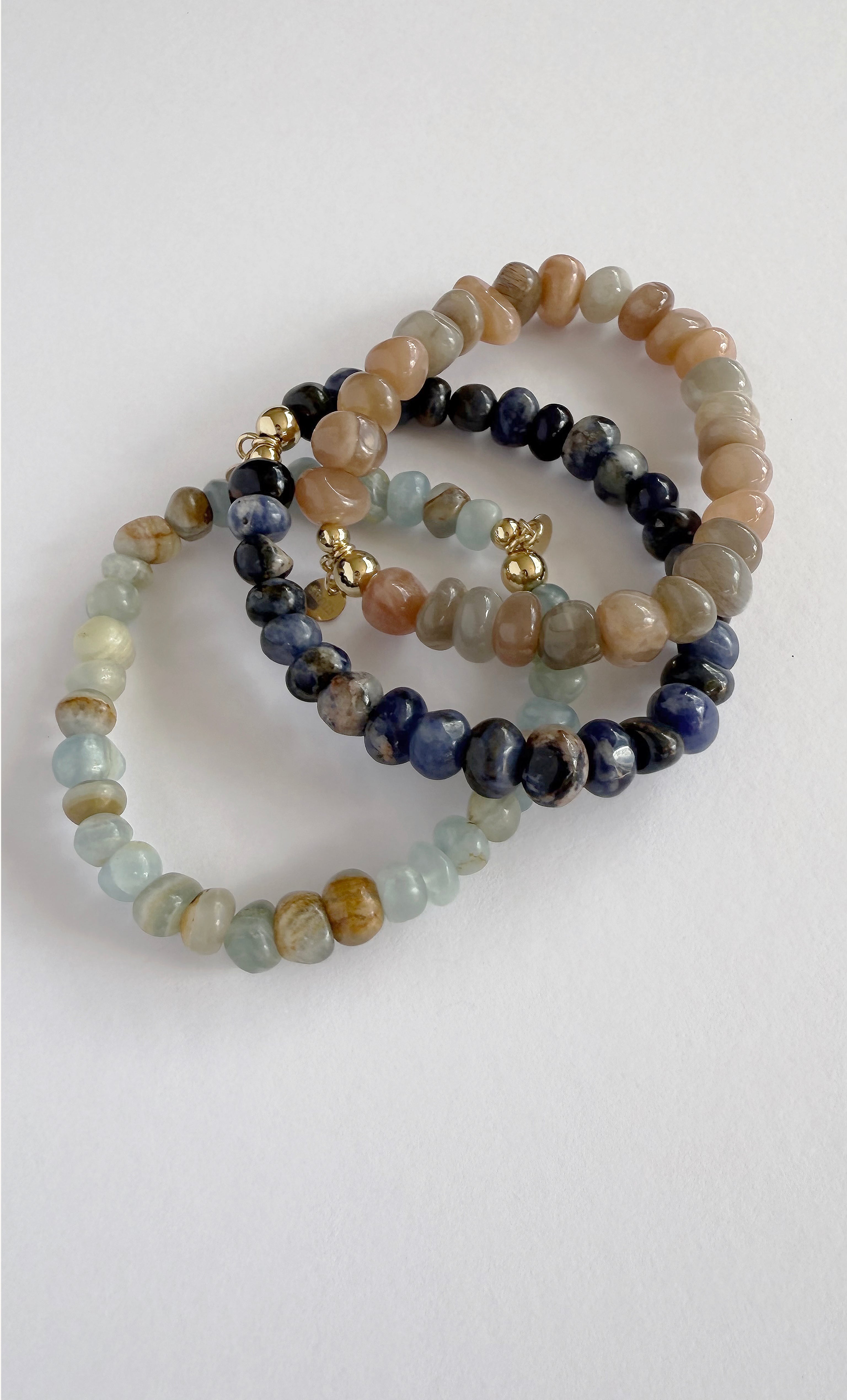 Drift Peach Moonstone Stone Beaded Bracelet | Tunik