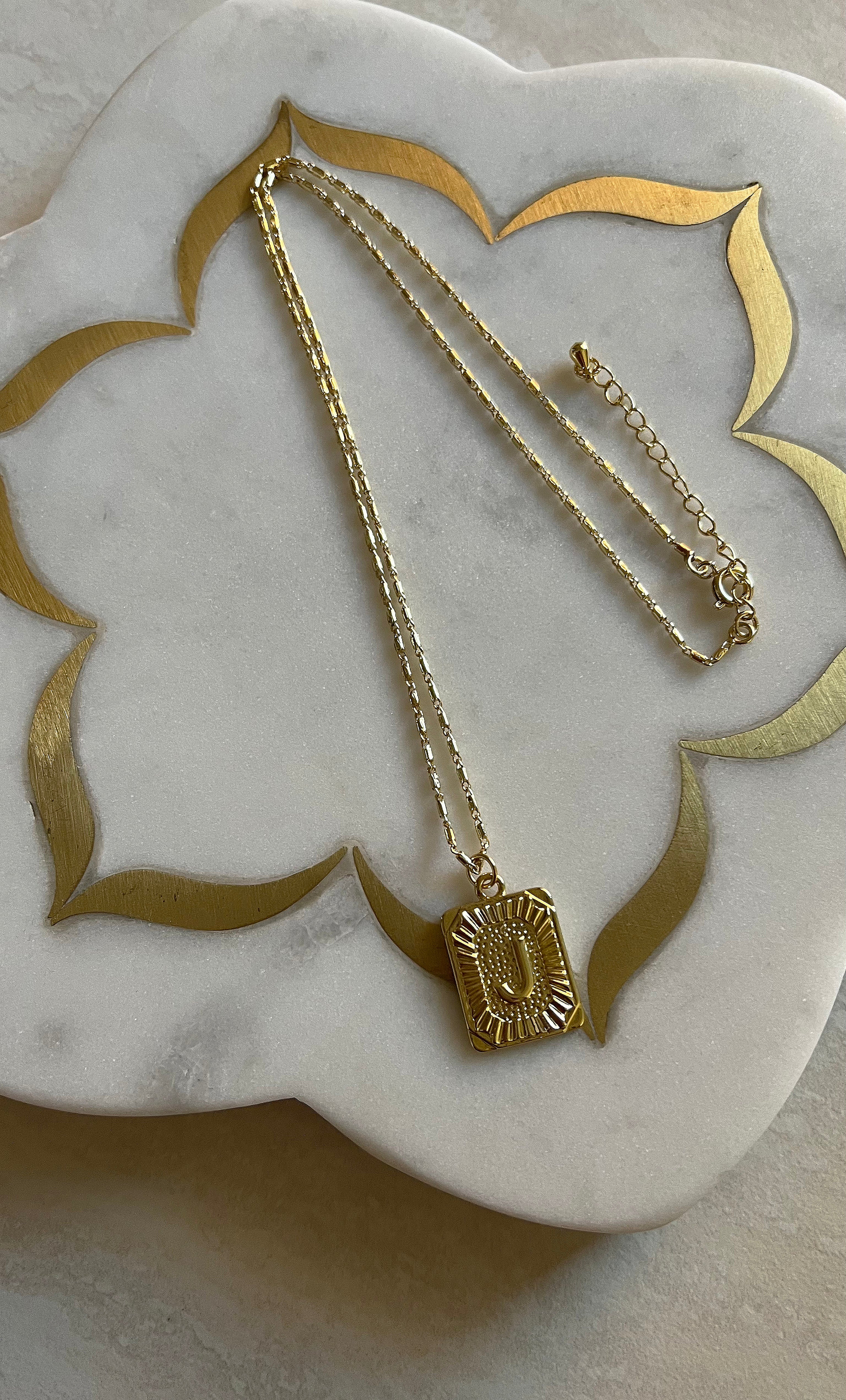 Personalised Alphabet Namesake Pendant Necklace - 14K Gold Fill - Tunik
