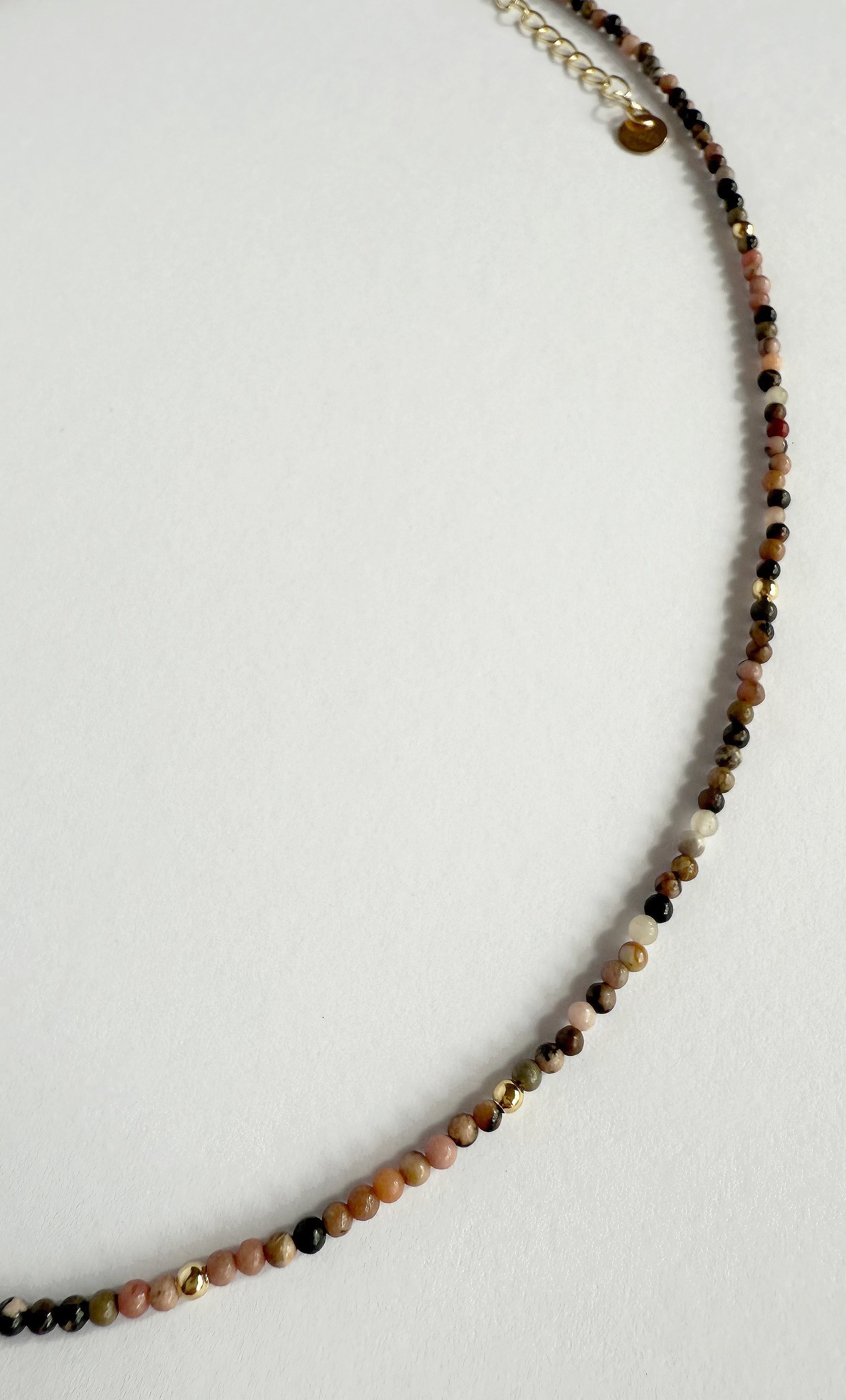 Stone Song Pink Rhodochrosite Fine Hand Beaded Necklace | Tunik