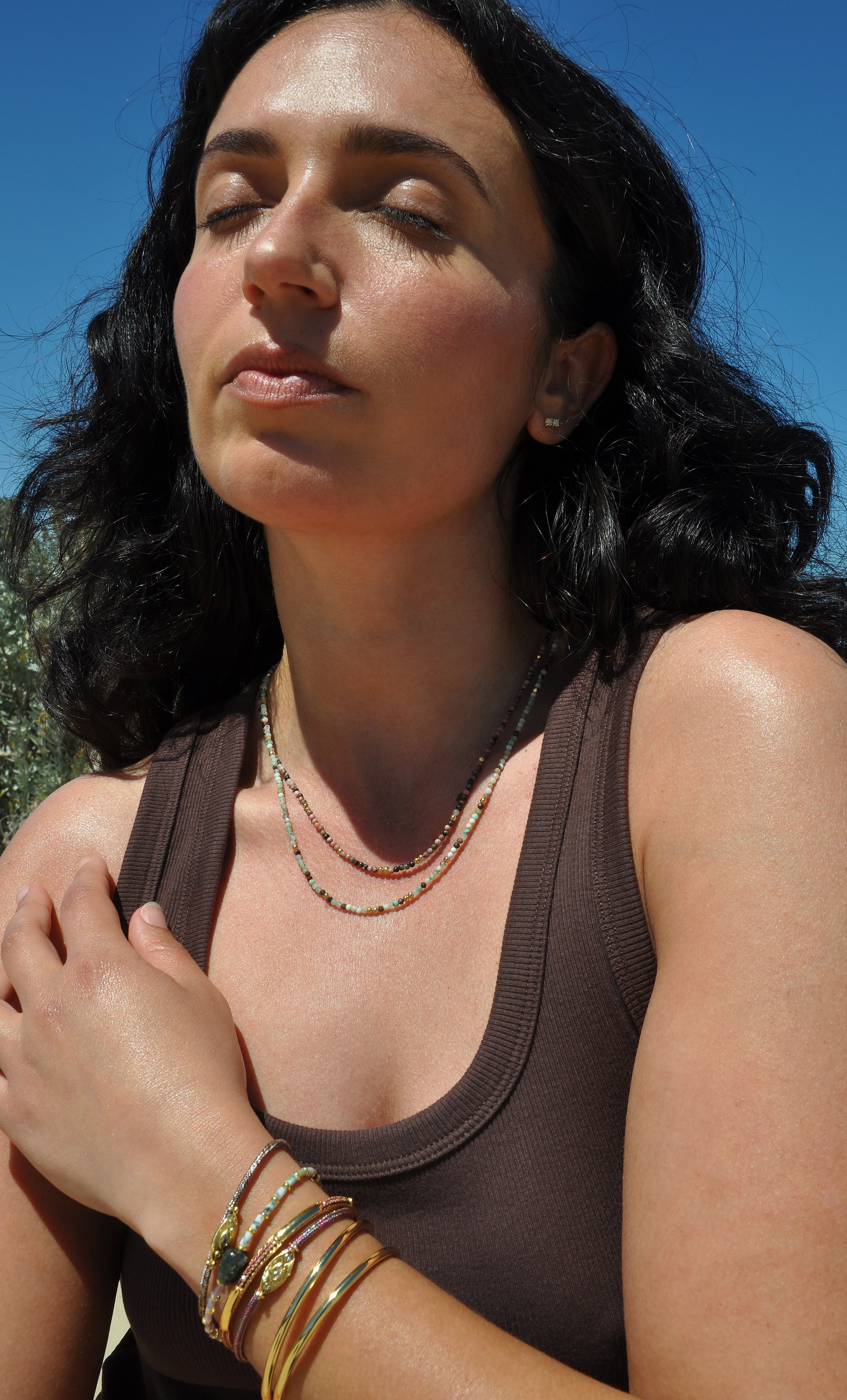 Stone Song Amazonite Fine Hand Beaded Necklace | Tunik