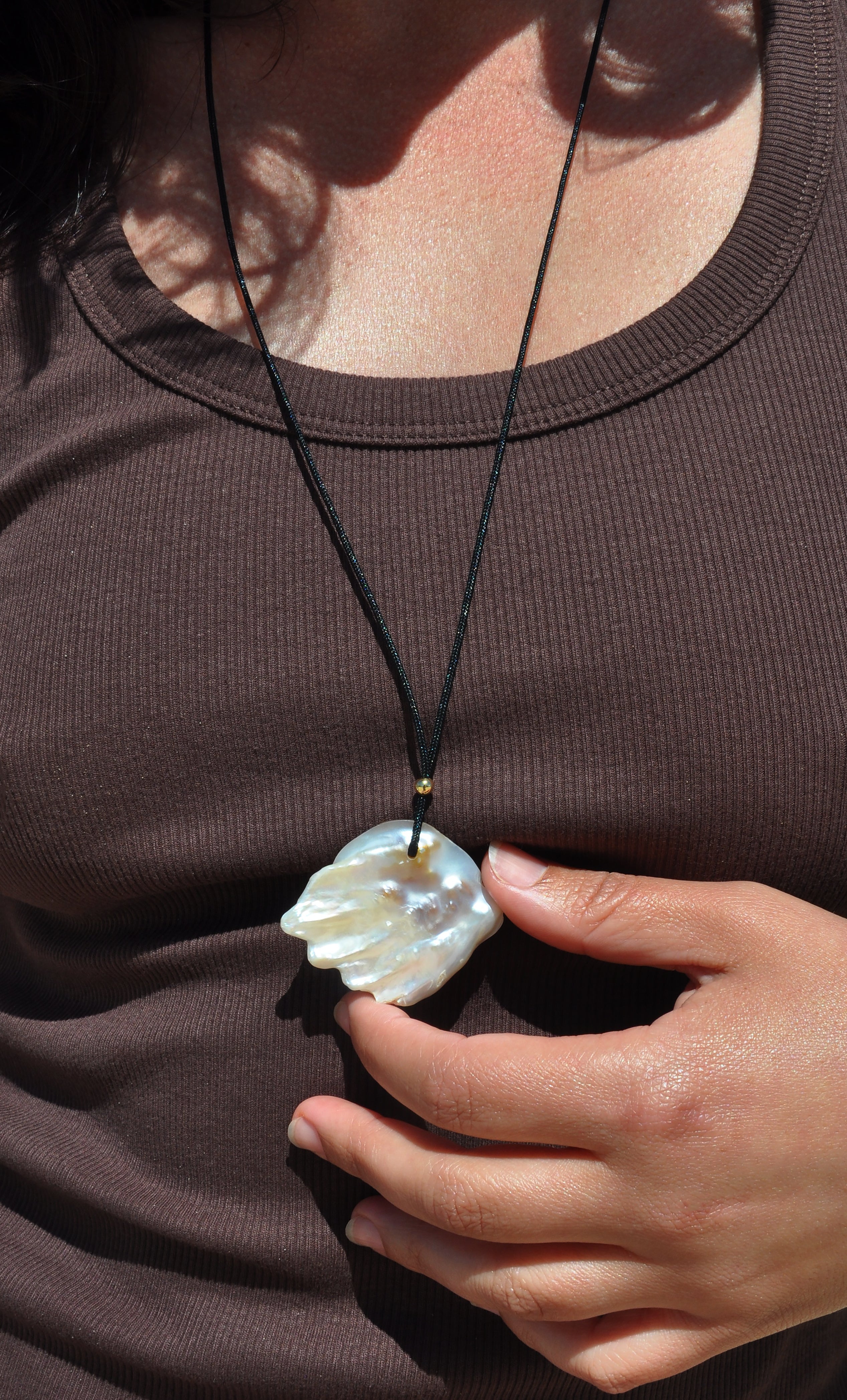 Voyage Wing Freshwater Blister Pearl Pendant Long Line Necklace | Tunik