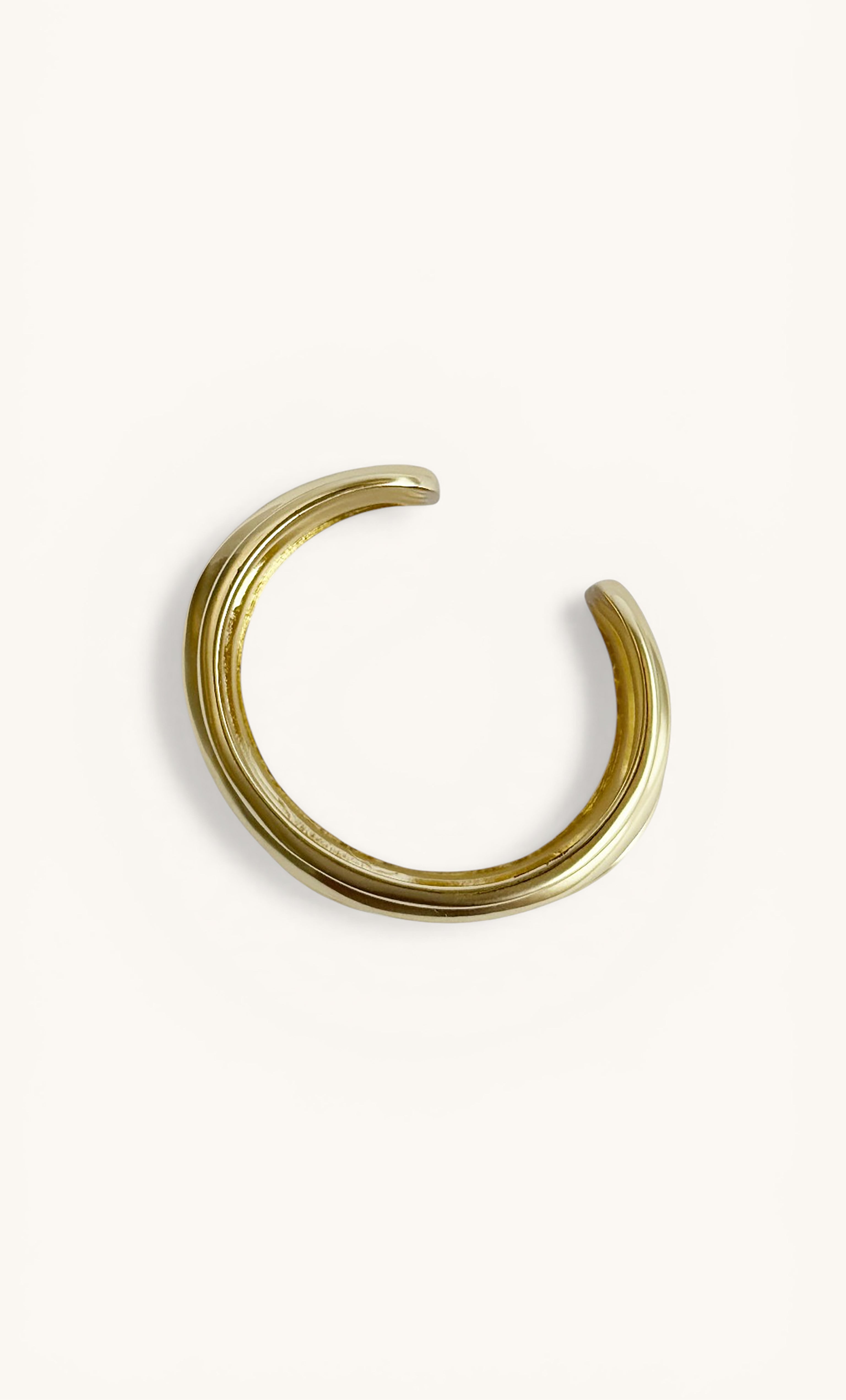 24K gold fill ripple cuff bangle bracelet by Tunik the label, elegant jewellery gift.