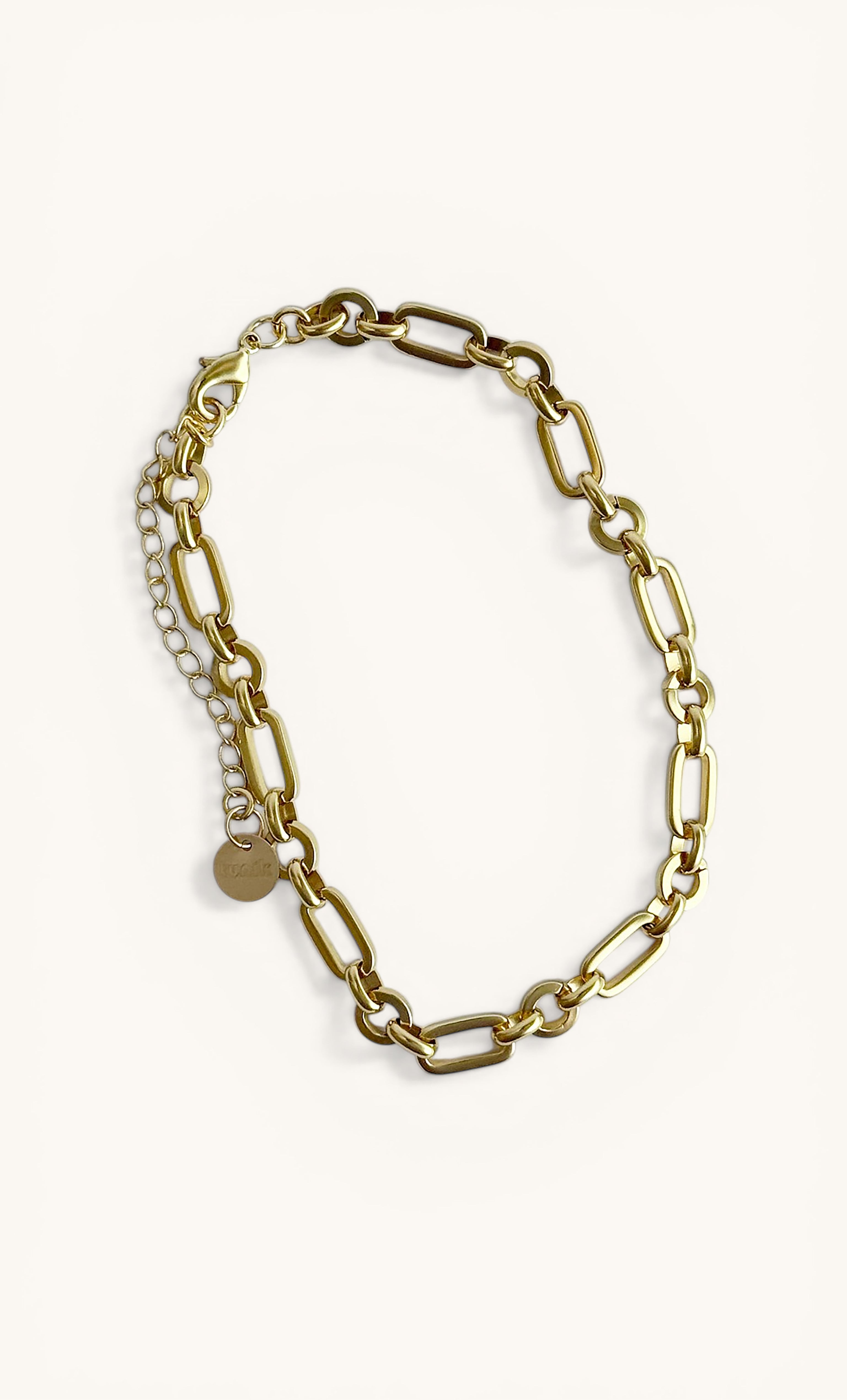 24K Gold Fill Thick Paper Clip Chain Anklet | Tunik