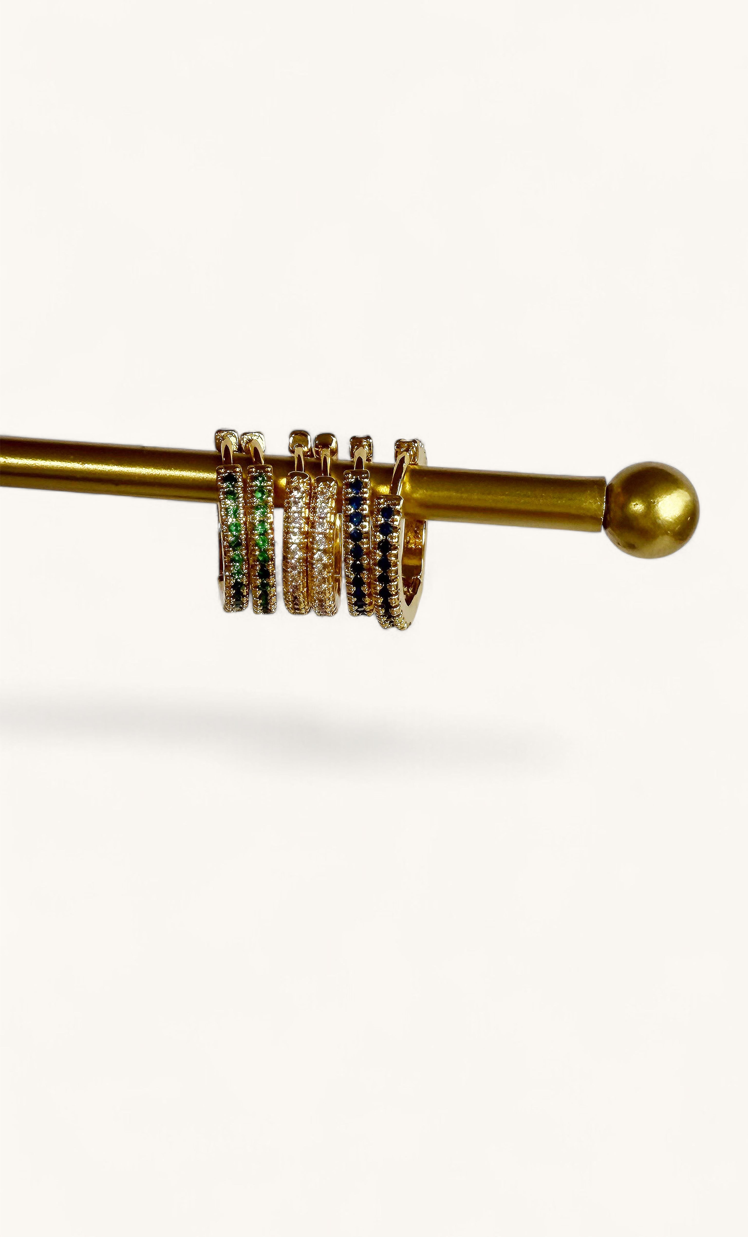 Gaia 24K Gold Fill Zirconia Stone Huggie Earrings | Tunik