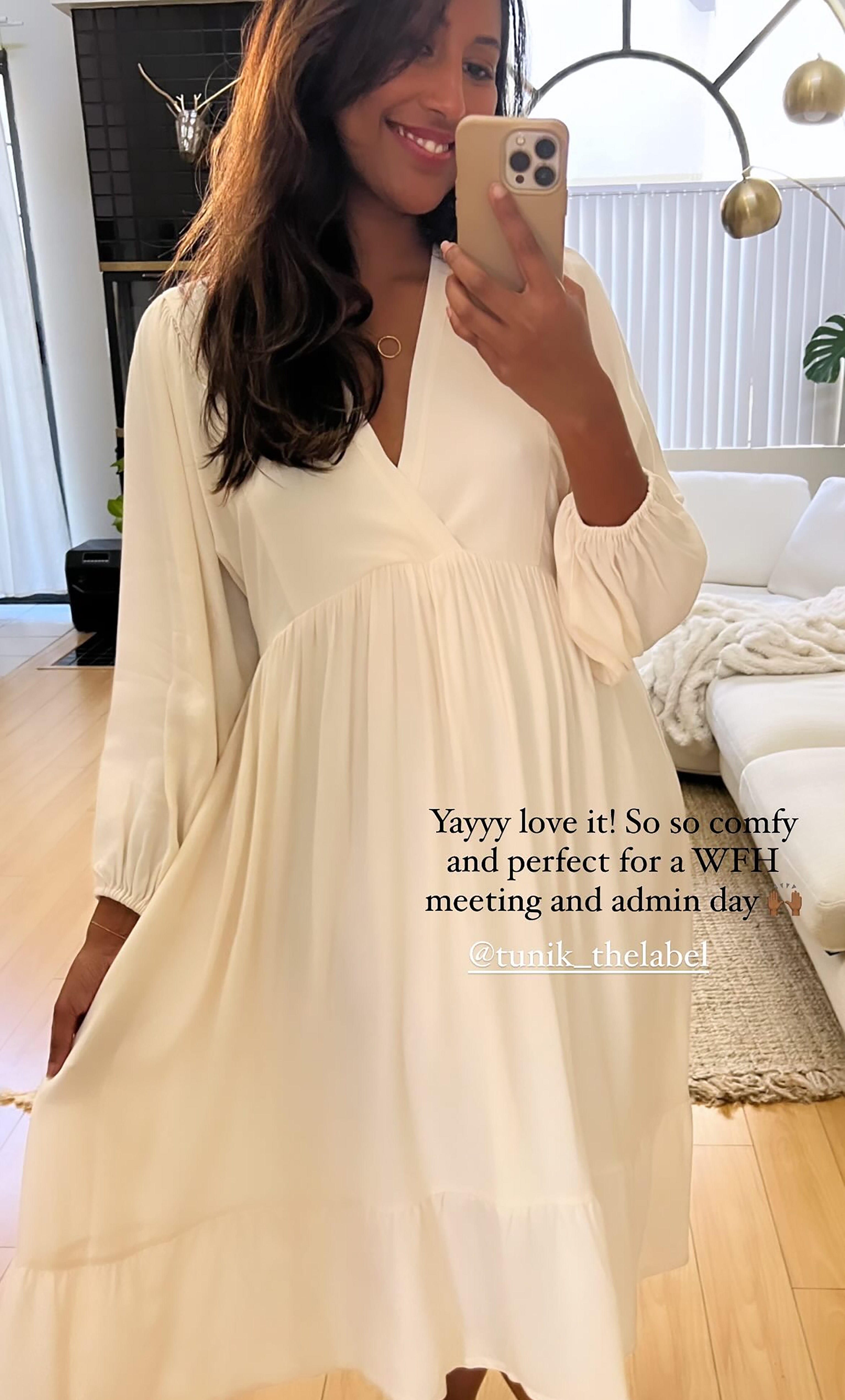 Harper Tencel Midi Dress – Poetic Puff Sleeve Flare in Cream | Tunik Australia