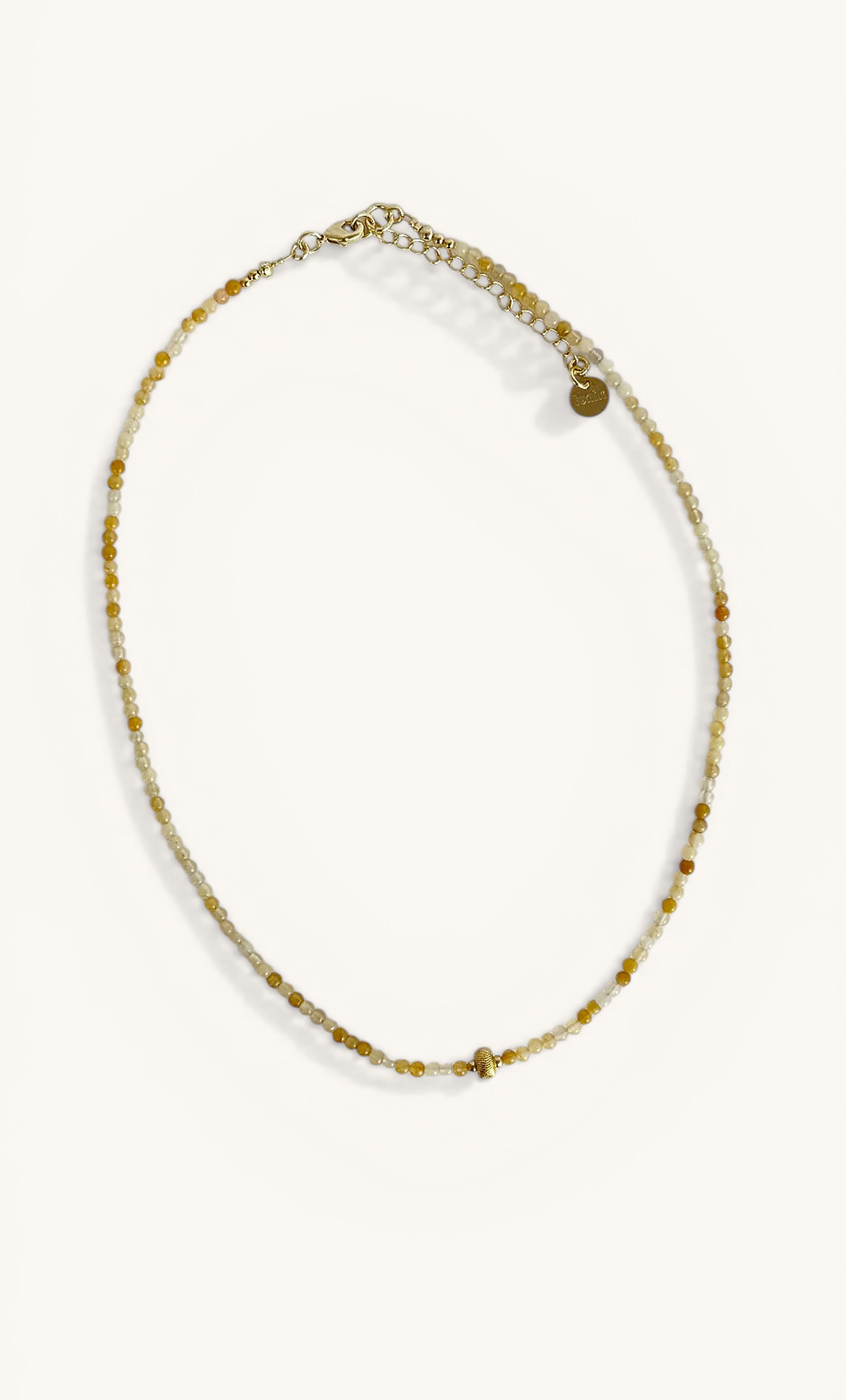 Limited Edition - Ombre Moon Yellow Jasper Semi Precious Handmade Necklace | Tunik