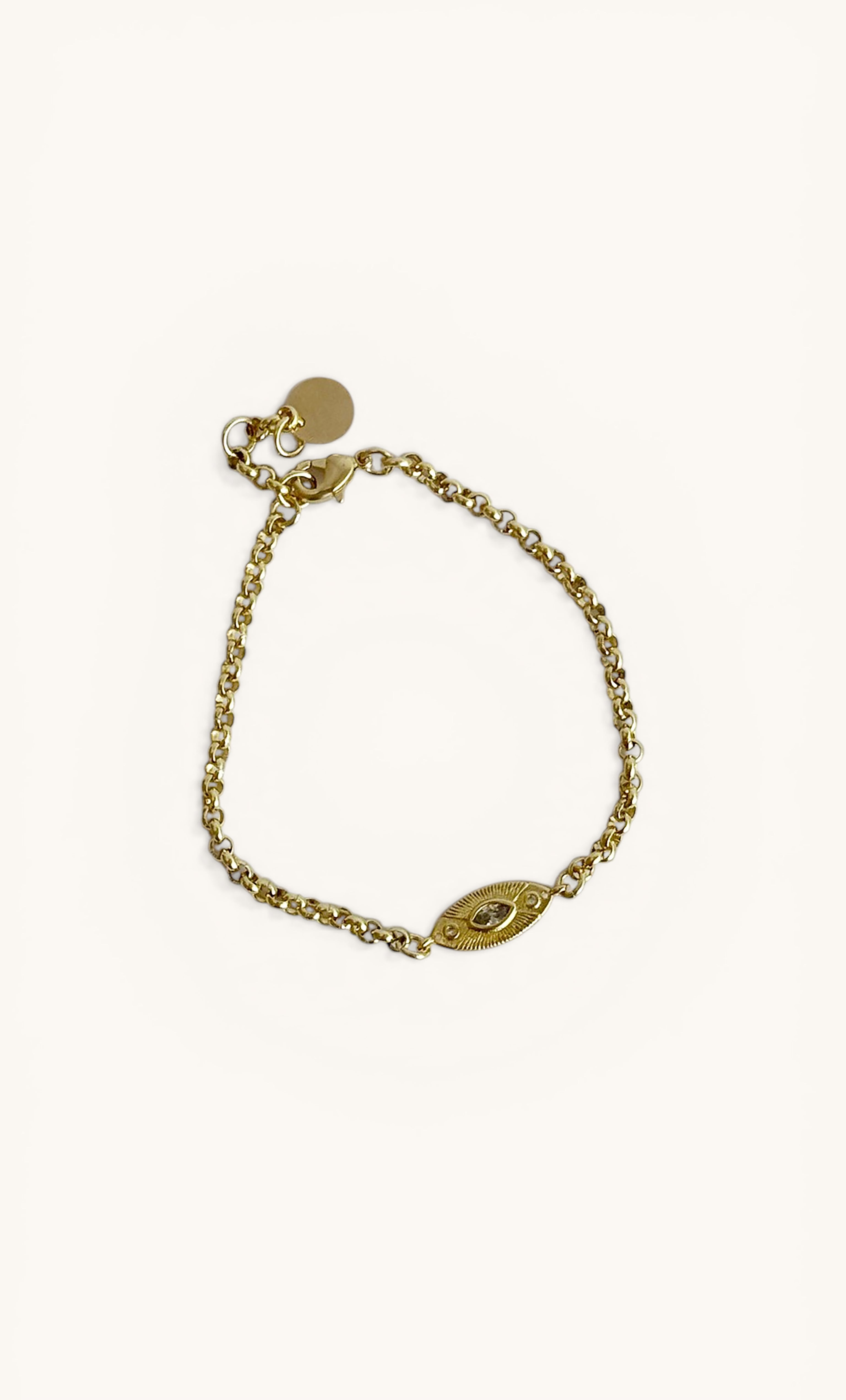 Solstice 24K Gold Fill Charm Rolo Chain Bracelet | Tunik