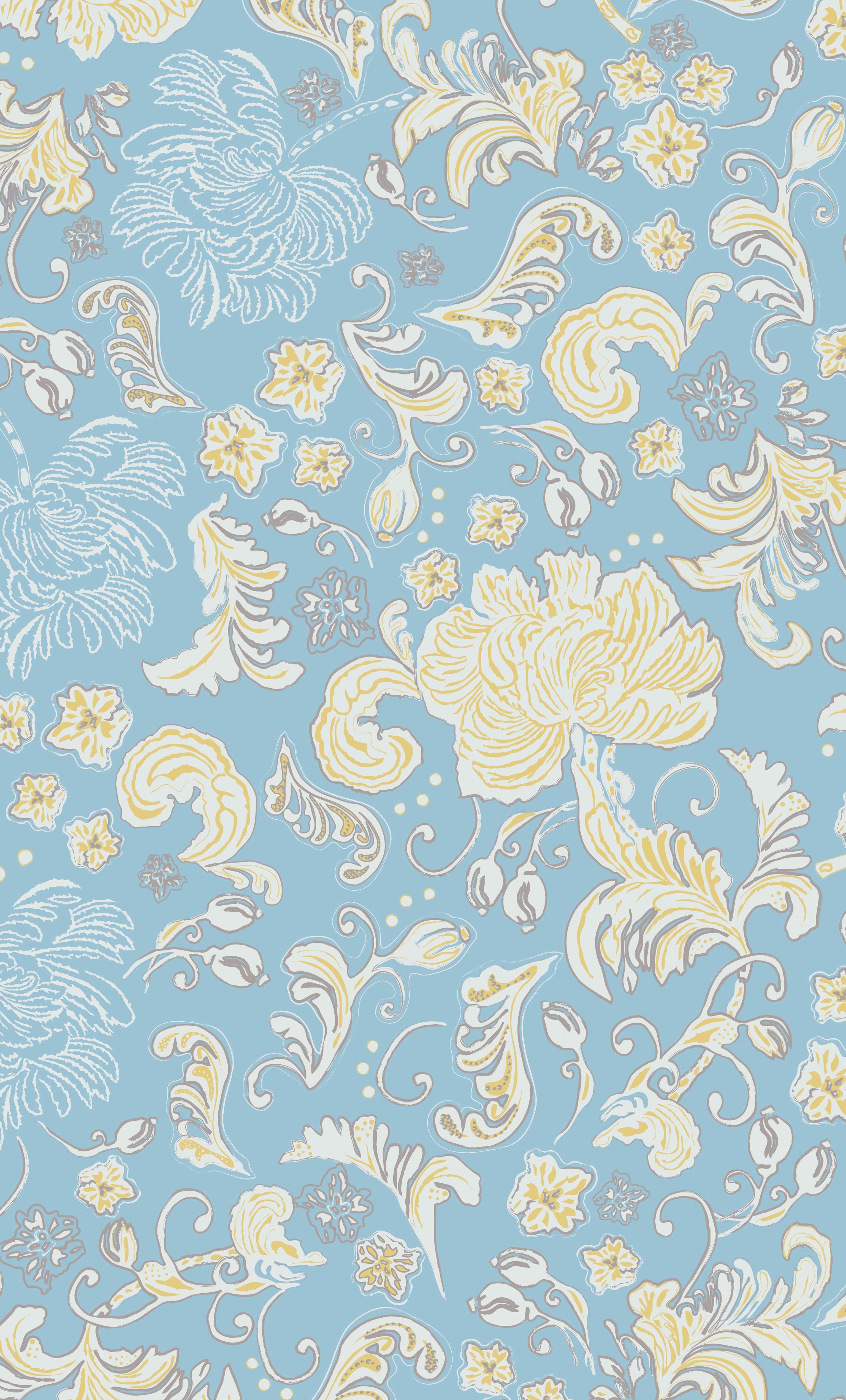 Mystic floral aquamarine print with intricate gold fill detailing from Tunik The Label Jewelry Gifts collection.