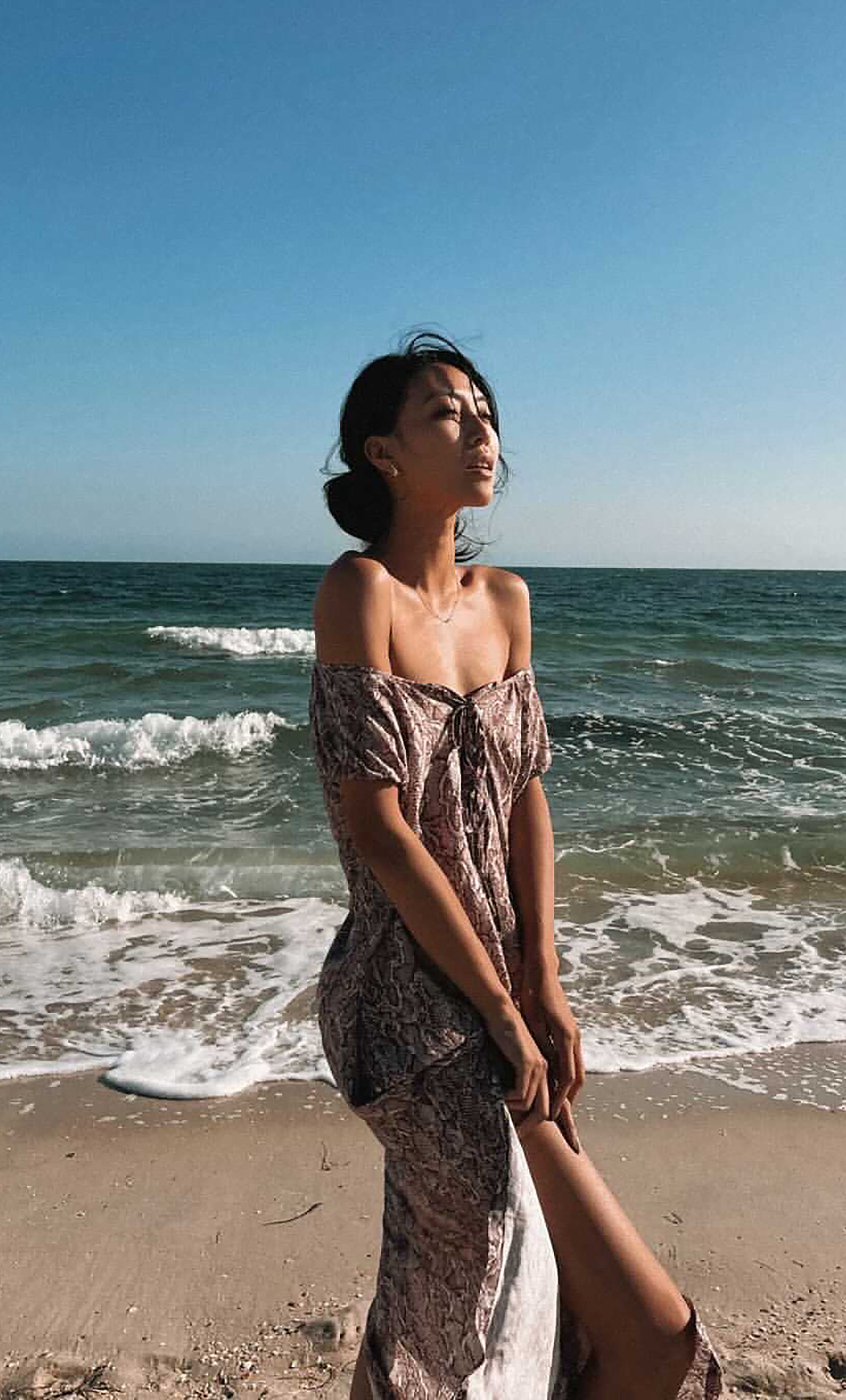 Aurelia Ruffle Cover Up Dress by Tunik - Summer Animal Print, Made in Australia