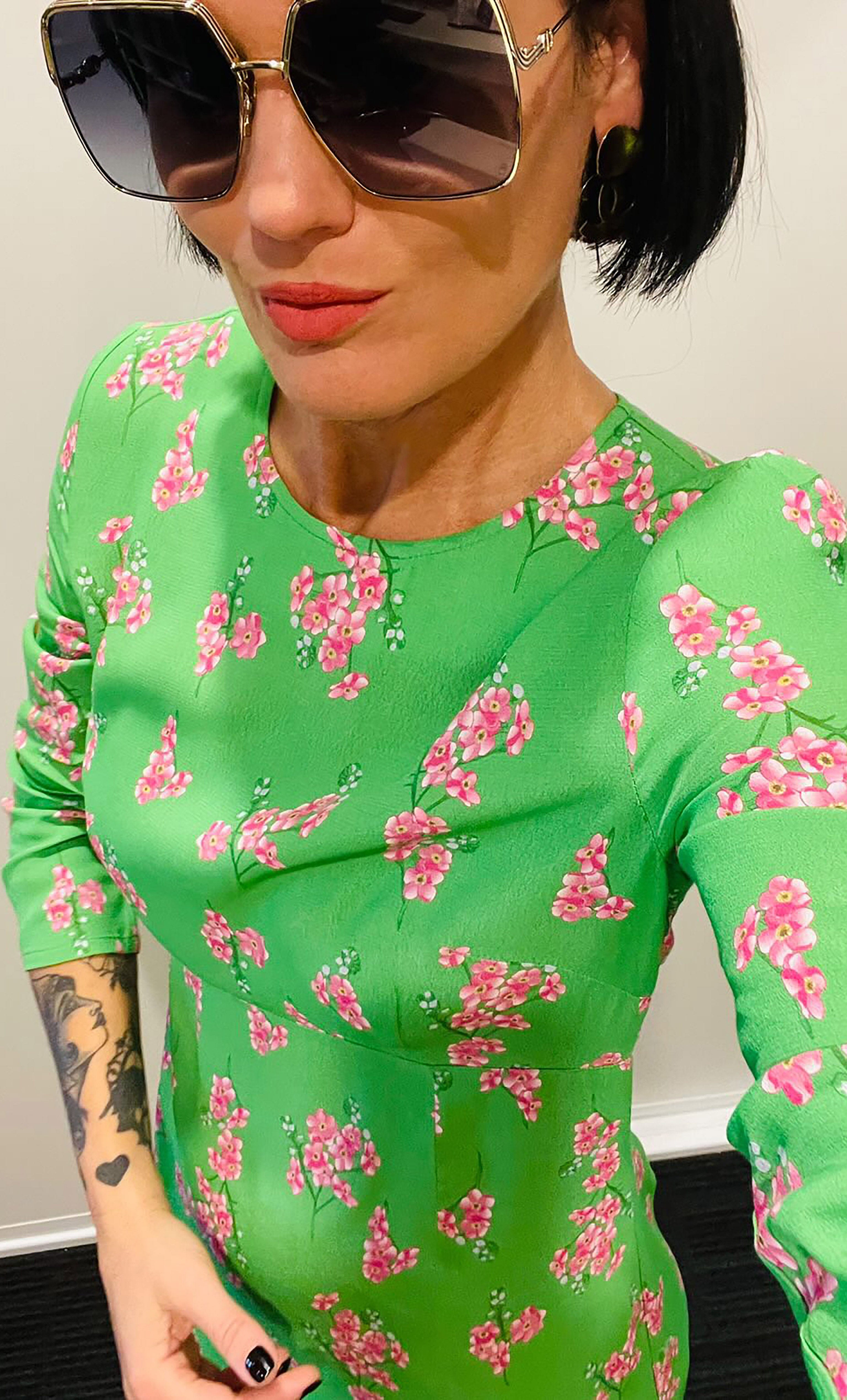 Vivienne Empire Midi Dress in Cherry Blossom Print – Tunik Australia