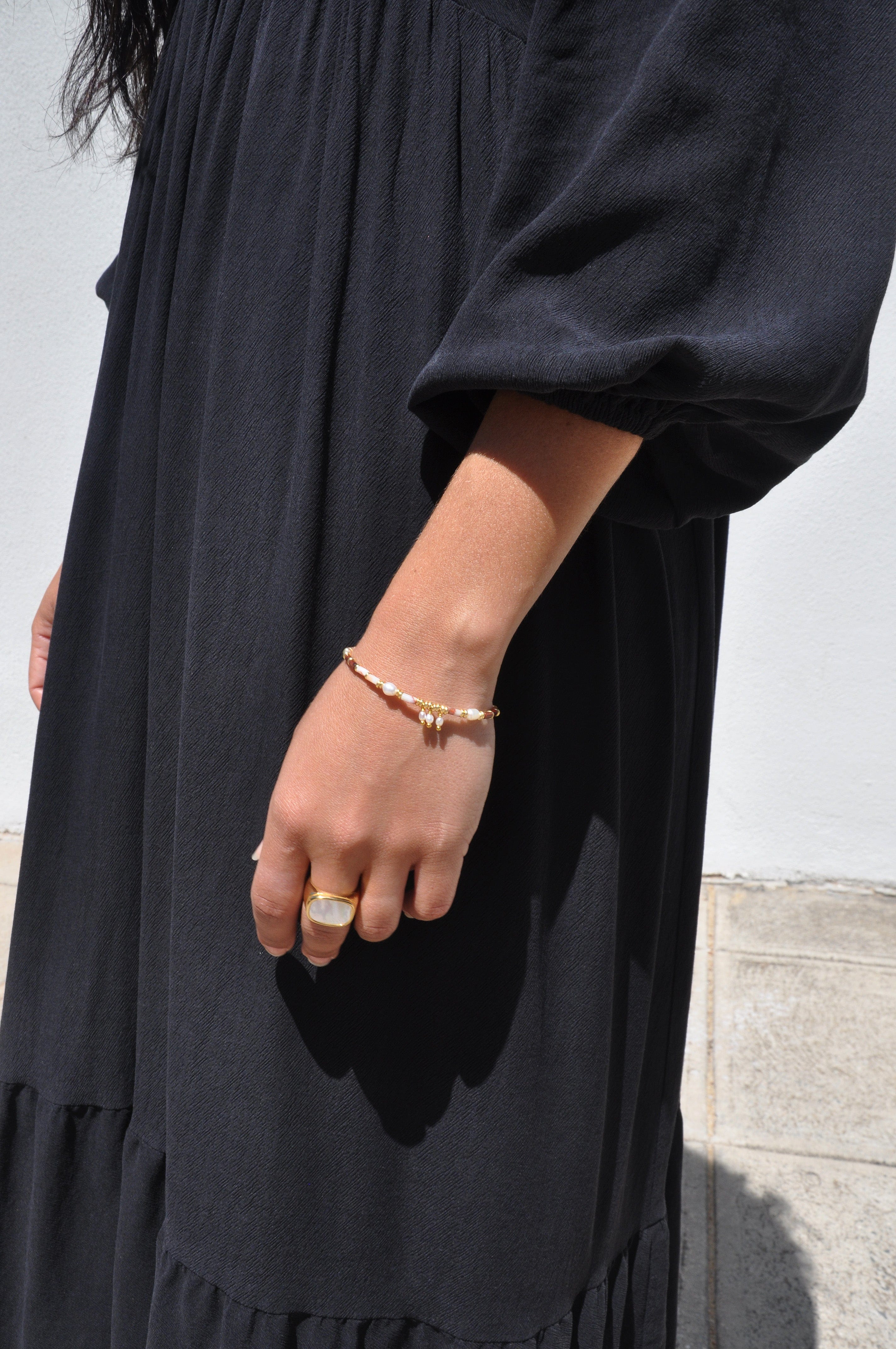 Empress Bracelet – Freshwater Pearl & Jasper Beaded Bracelet | Tunik