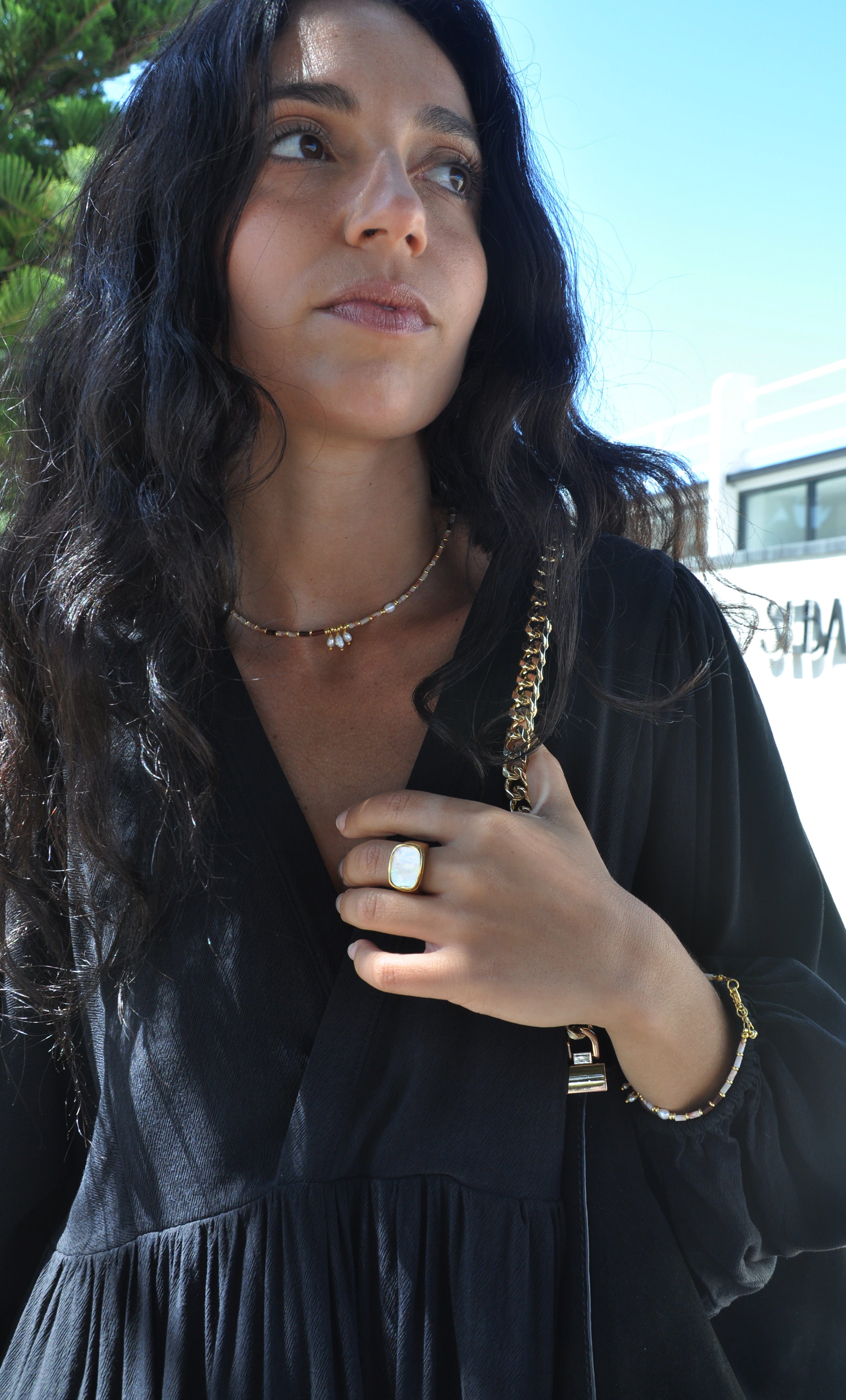 Empress Necklace – Freshwater Pearl & Jasper Beaded Necklace | Tunik
