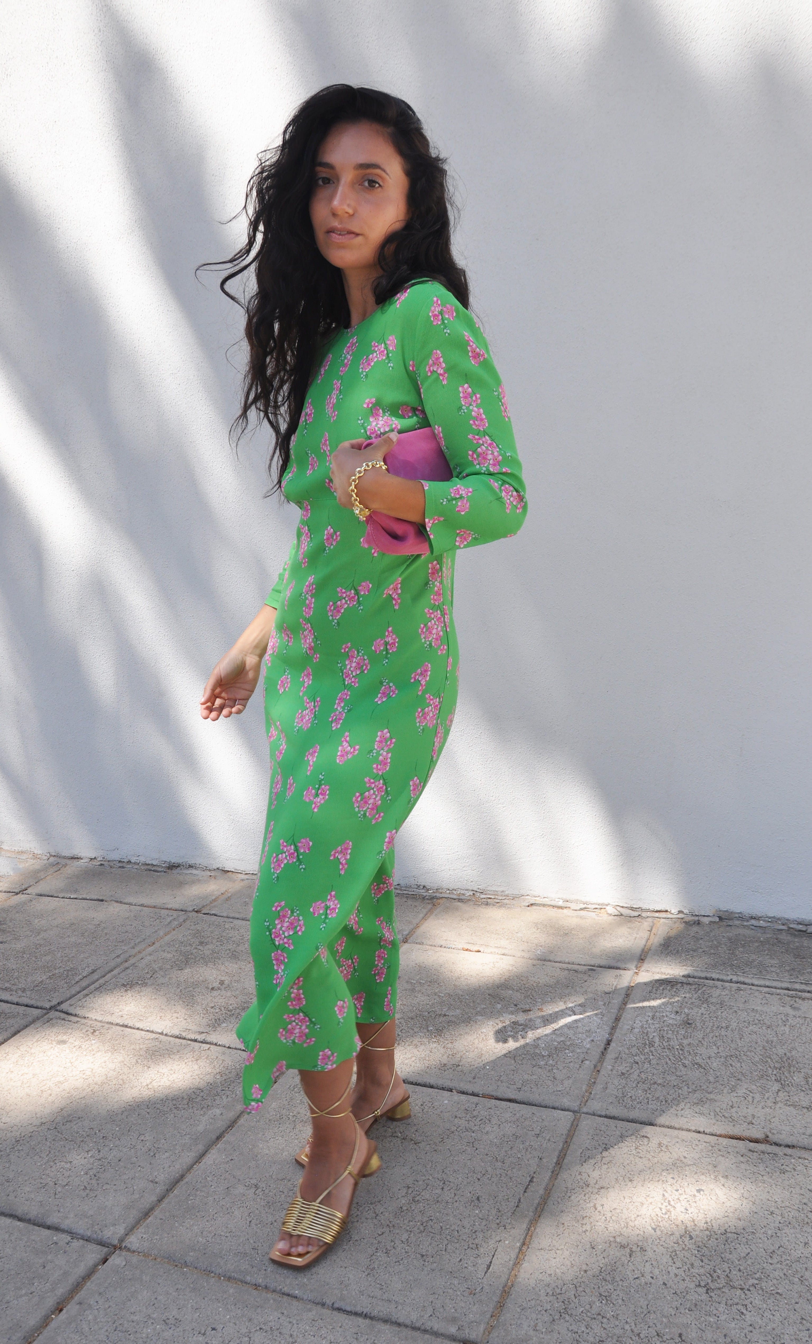 Vivienne Empire Midi Dress in Cherry Blossom Print – Tunik Australia