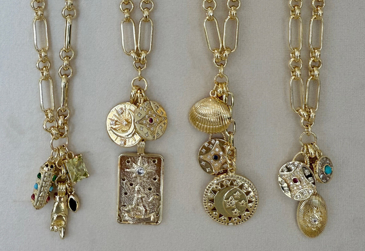 Tunik Gold fill gold charm necklace collection