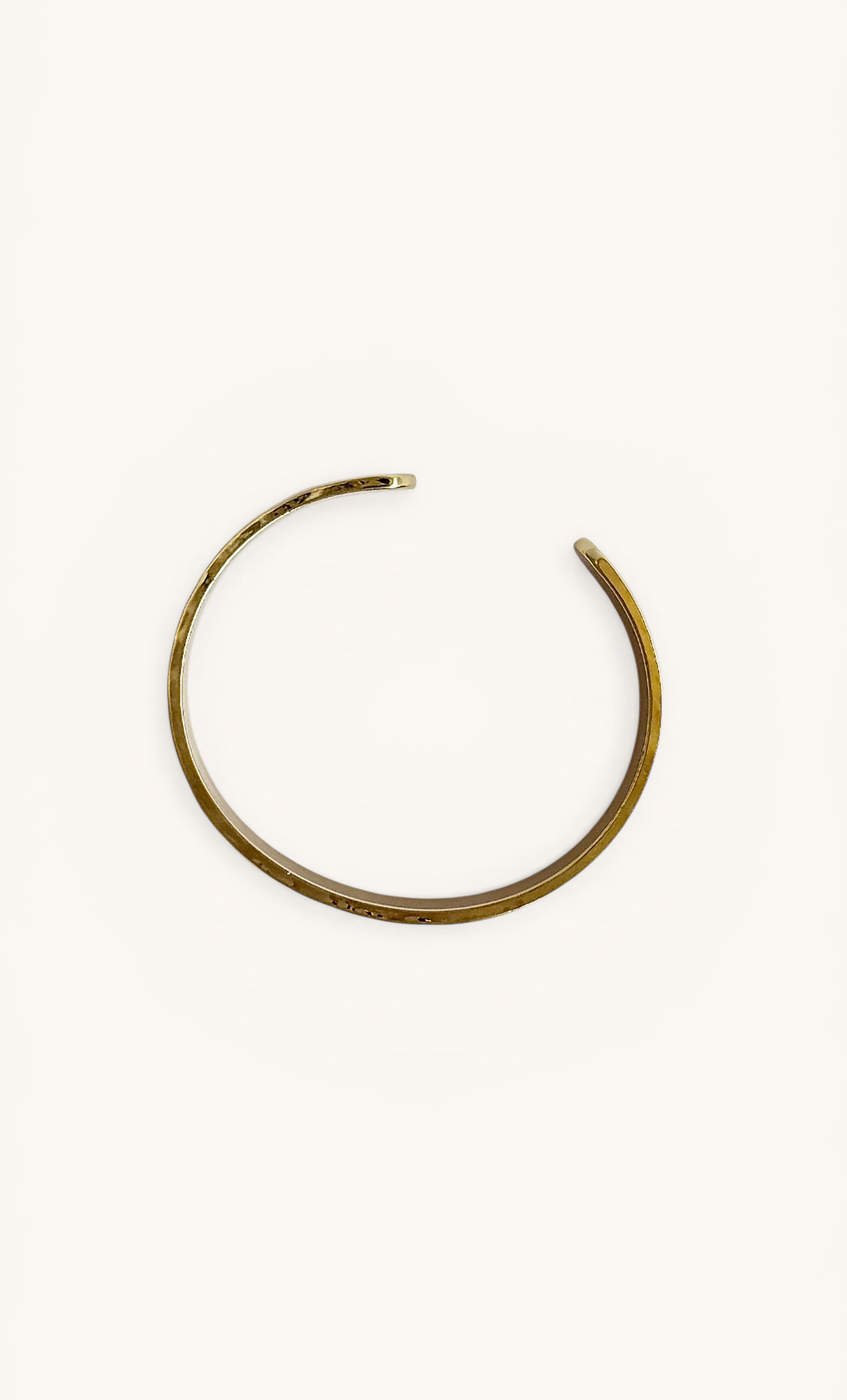 18K gold fill hammered cuff bangle bracelet by Tunik, elegant jewellery gift option.