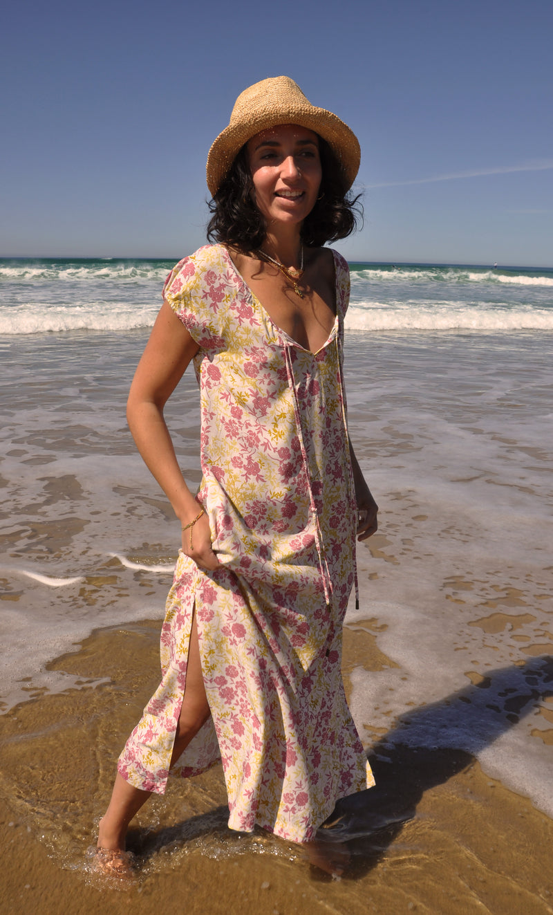 The Tunik Aurelia sun dress - Blooms Rose print