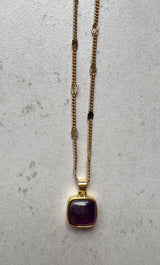 The Tunik Amethyst Crystal Charm Pendant Necklace
