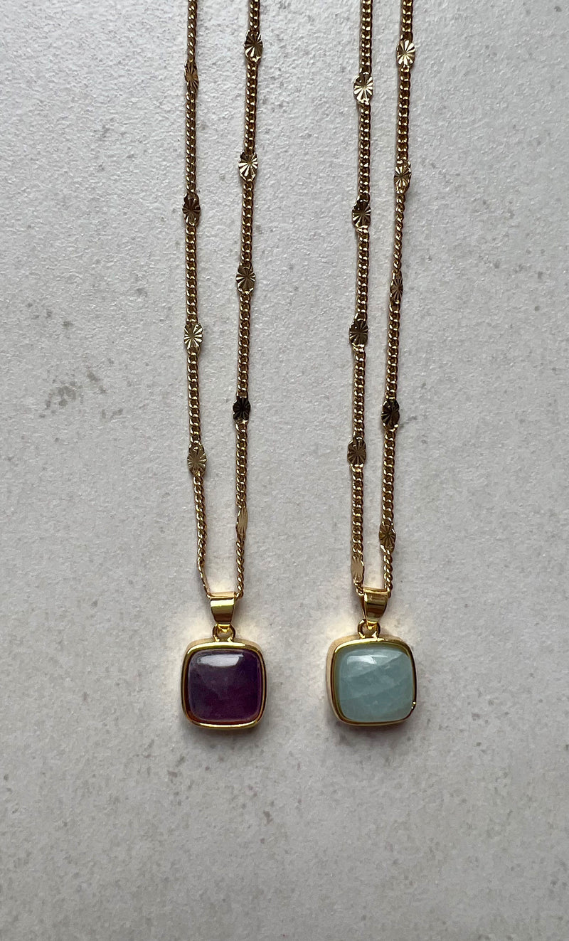 The Tunik Amethyst Crystal Charm Pendant Necklace