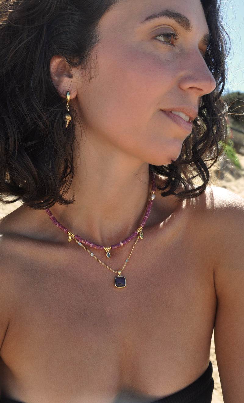 The Tunik Amethyst Crystal Charm Pendant Necklace