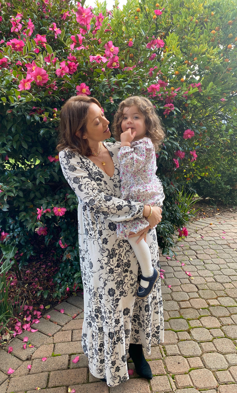The Tunik Lola maxi dress - She Swirls Creme print