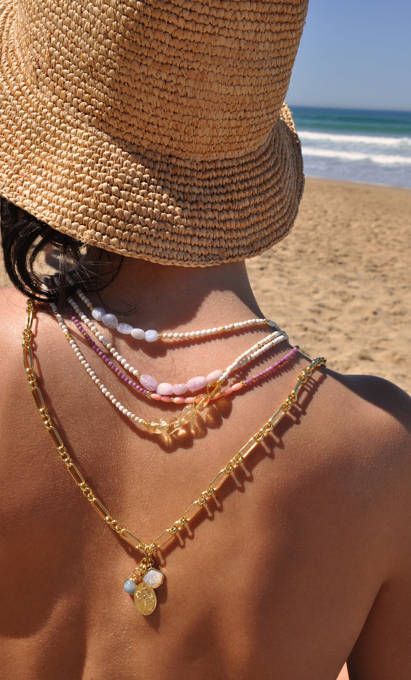 The Tunik Madre Coral & Lepidolite Necklace