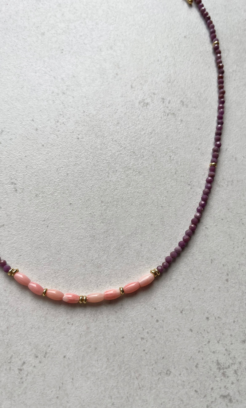 The Tunik Madre Coral & Lepidolite Necklace