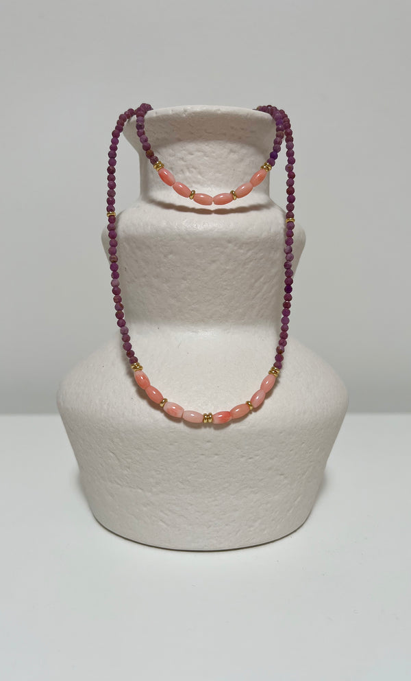 The Tunik Madre Coral & Lepidolite Necklace