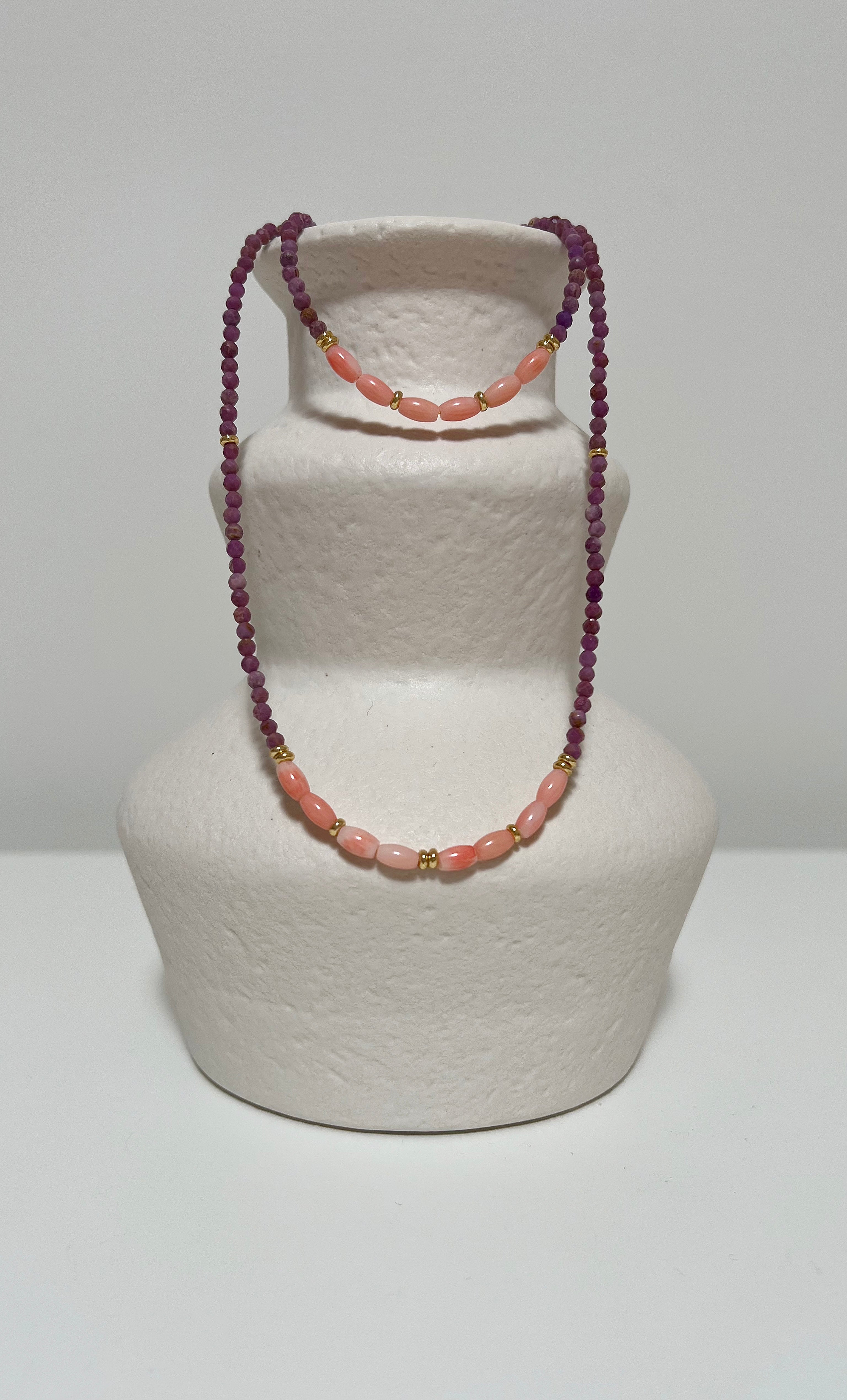 The Tunik Madre Coral & Lepidolite Bracelet