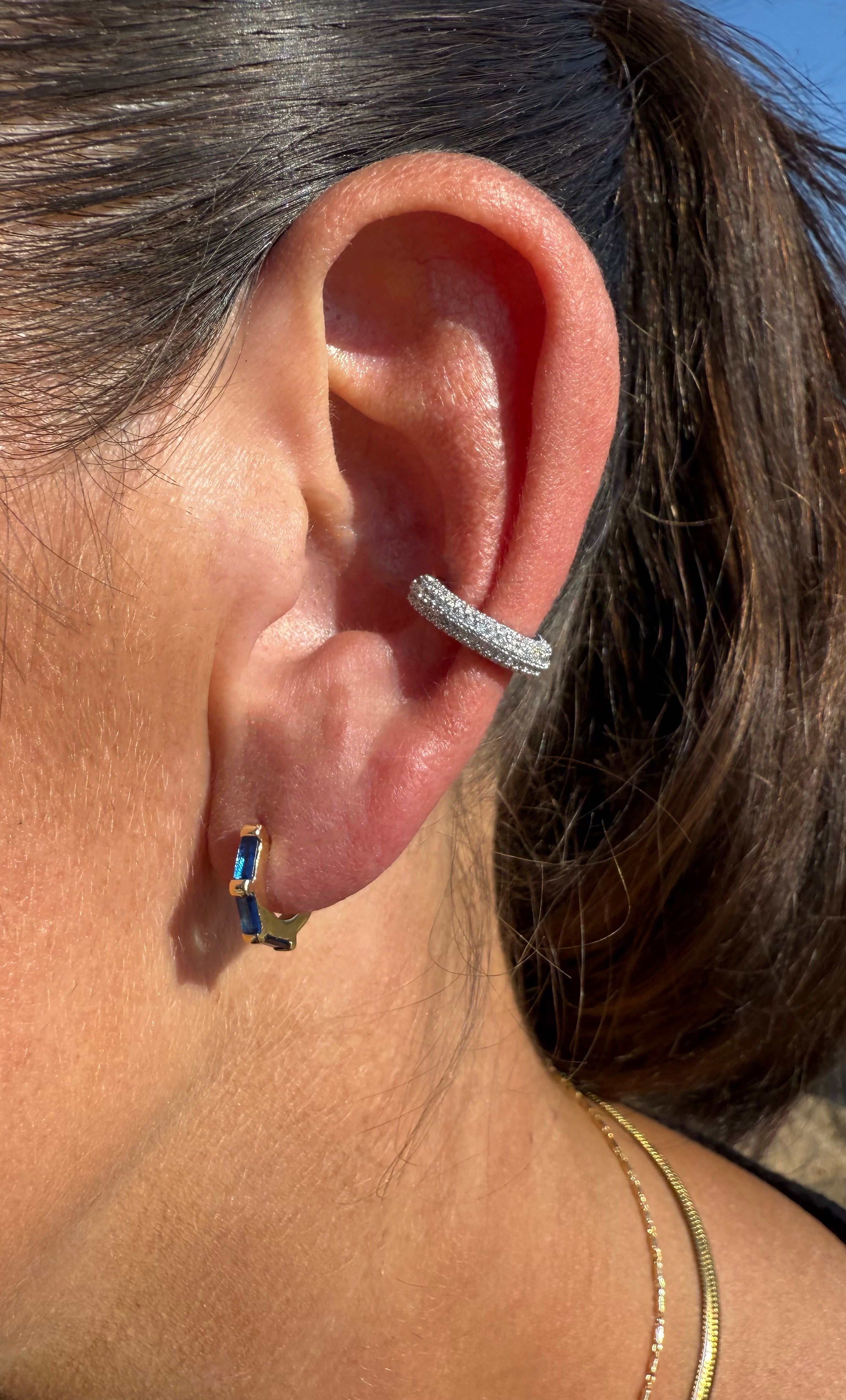 The Tunik Micro Pave Treasure Ear Cuff - Silver