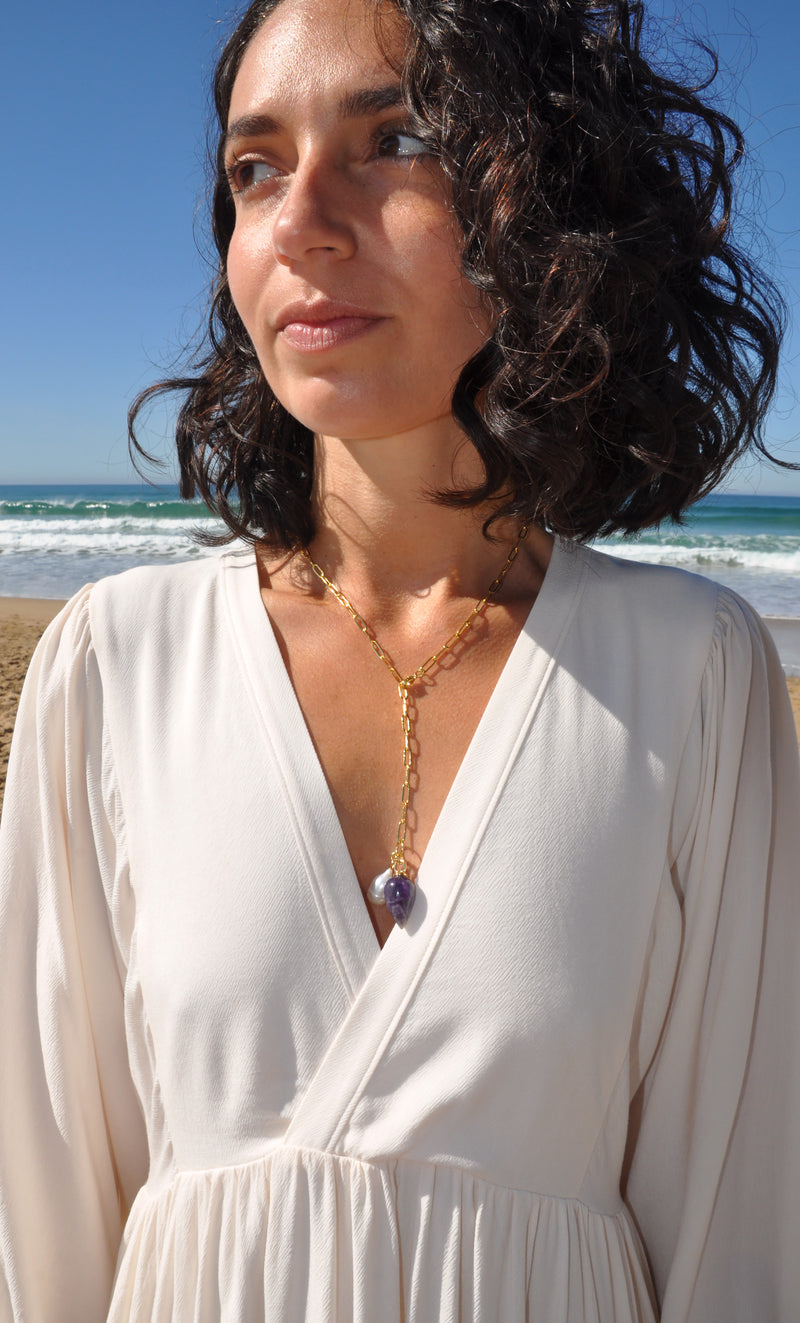 The Tunik Sedna Sea Pearl & Amethyst Necklace