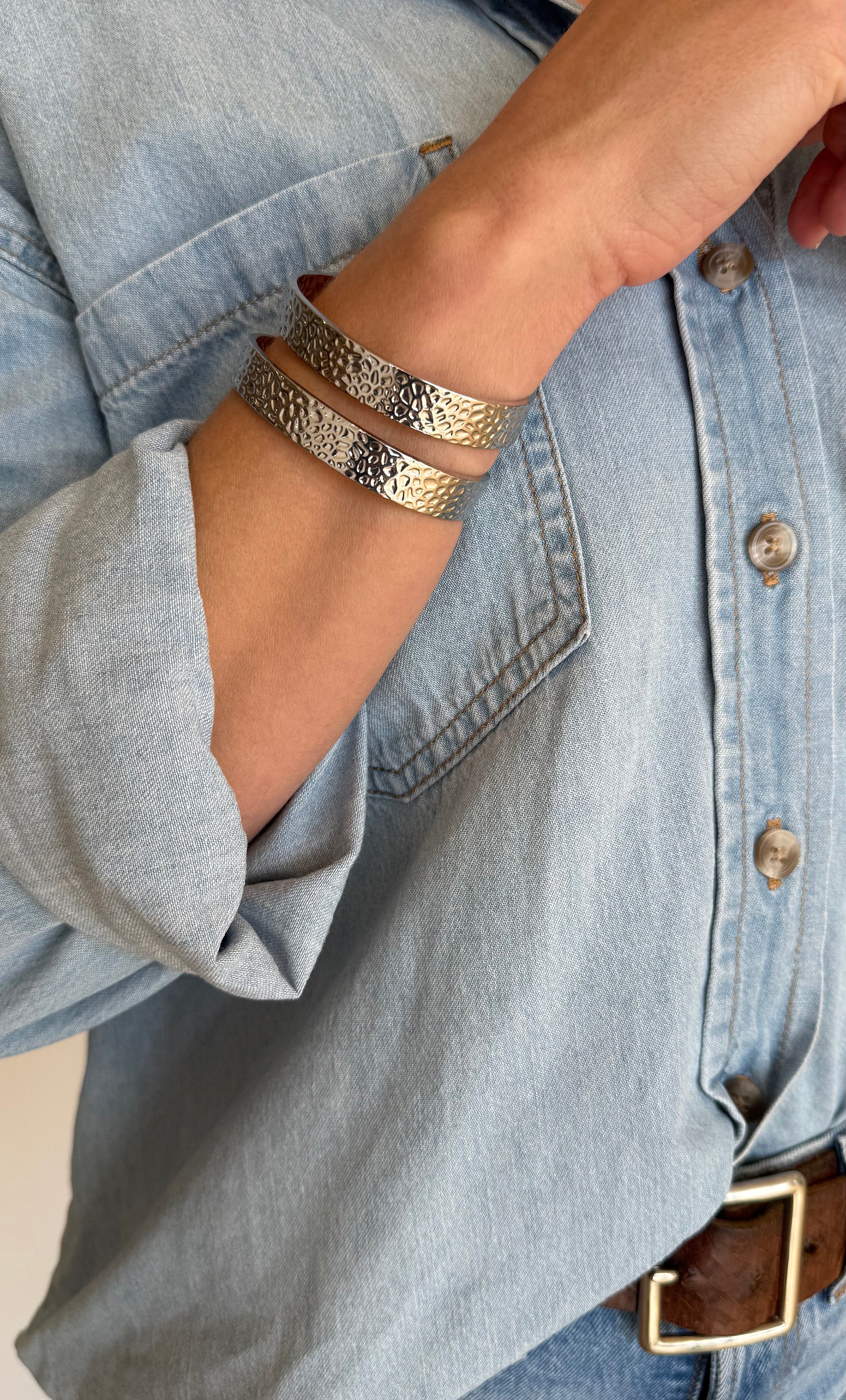 The Tunik Silver Hammered Cuff