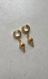 The Tunik Spiral Shell Huggie Earrings - Limited Edition