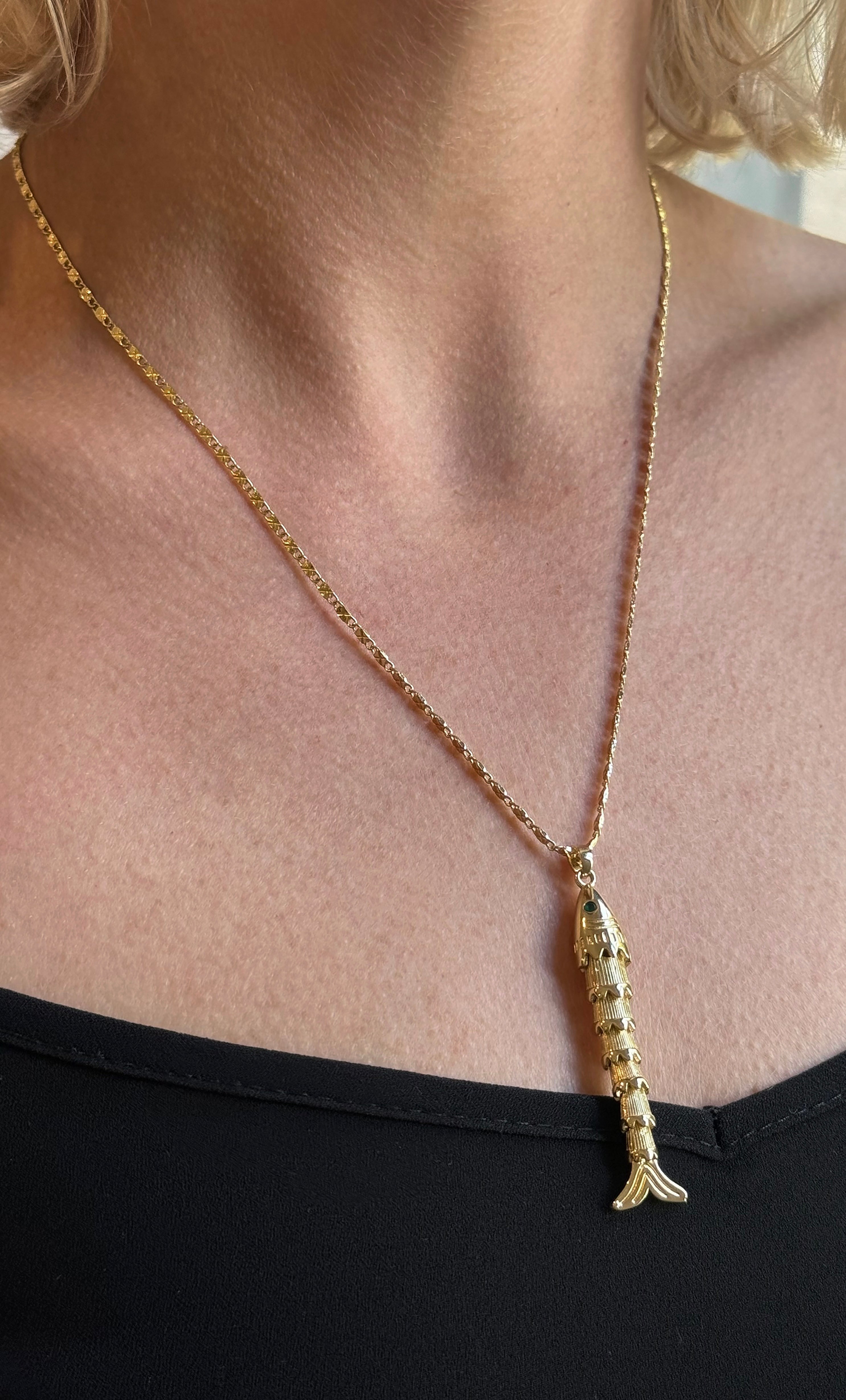 Artefact Koi Fish Necklace - Gold Fill Pendant | Tunik