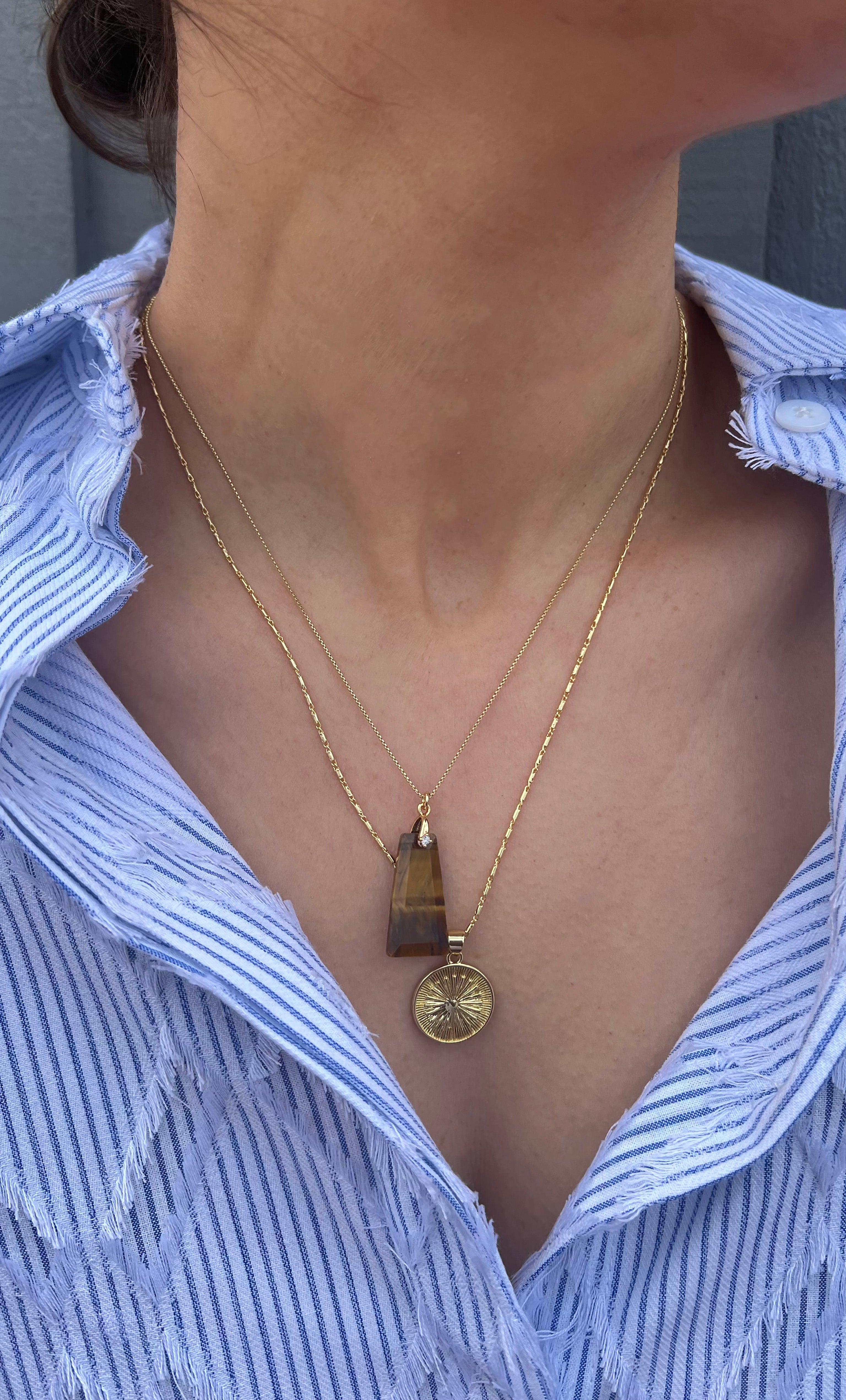 The Tunik Blessing Stone Necklace - Tigers Eye