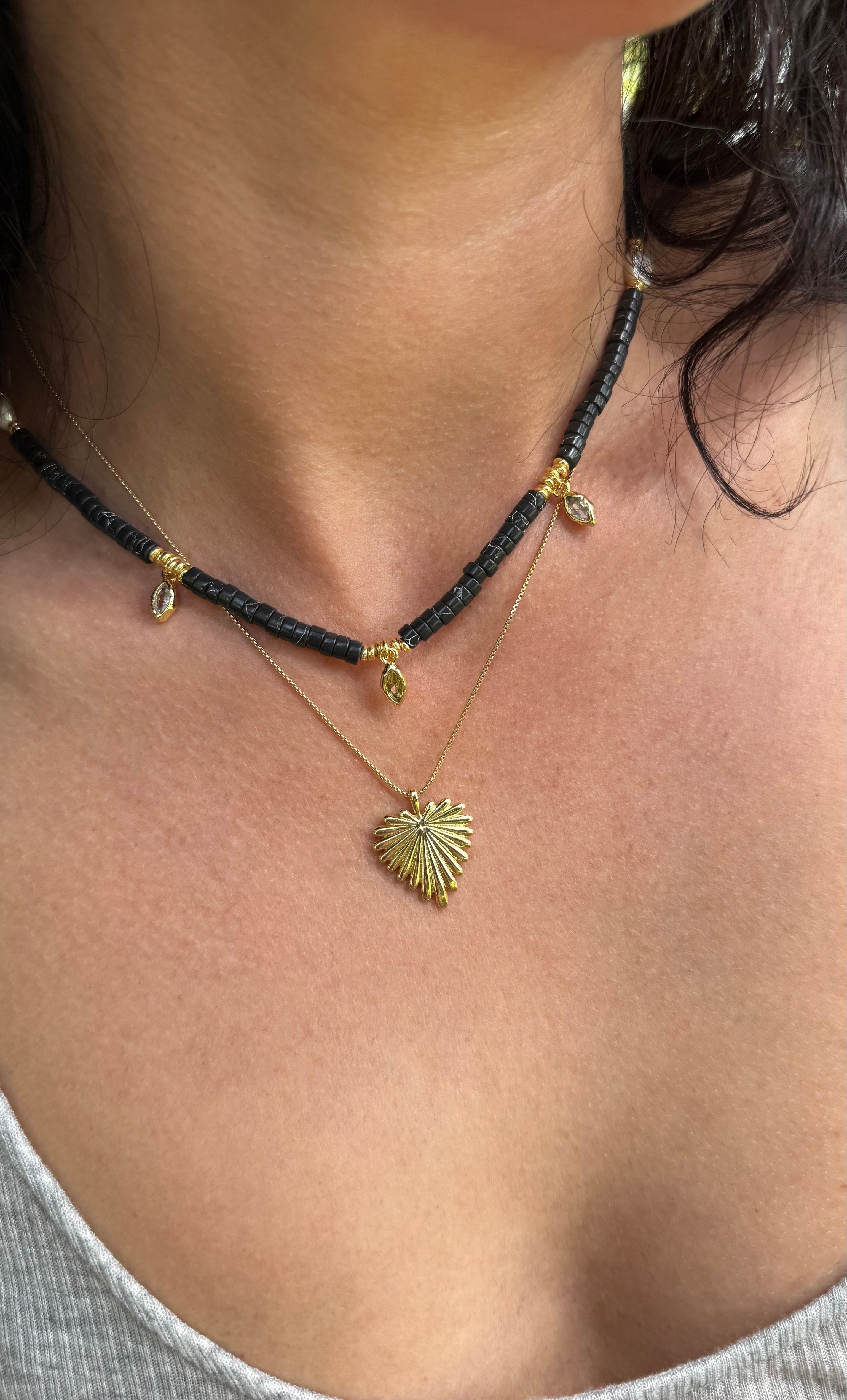 The Tunik Heishi Ceres Necklace - Black