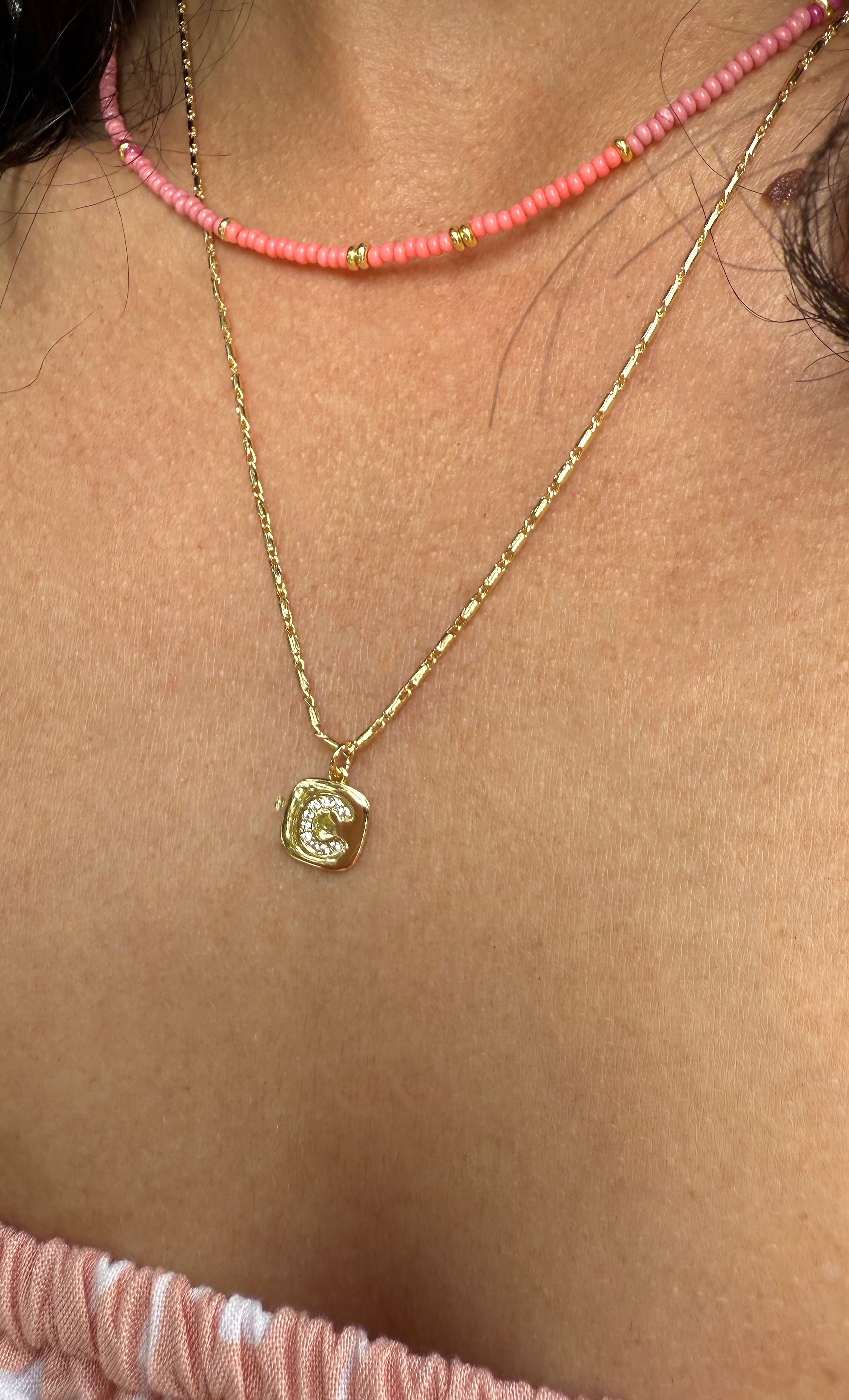 The Tunik Initials Charm Medallion Necklace