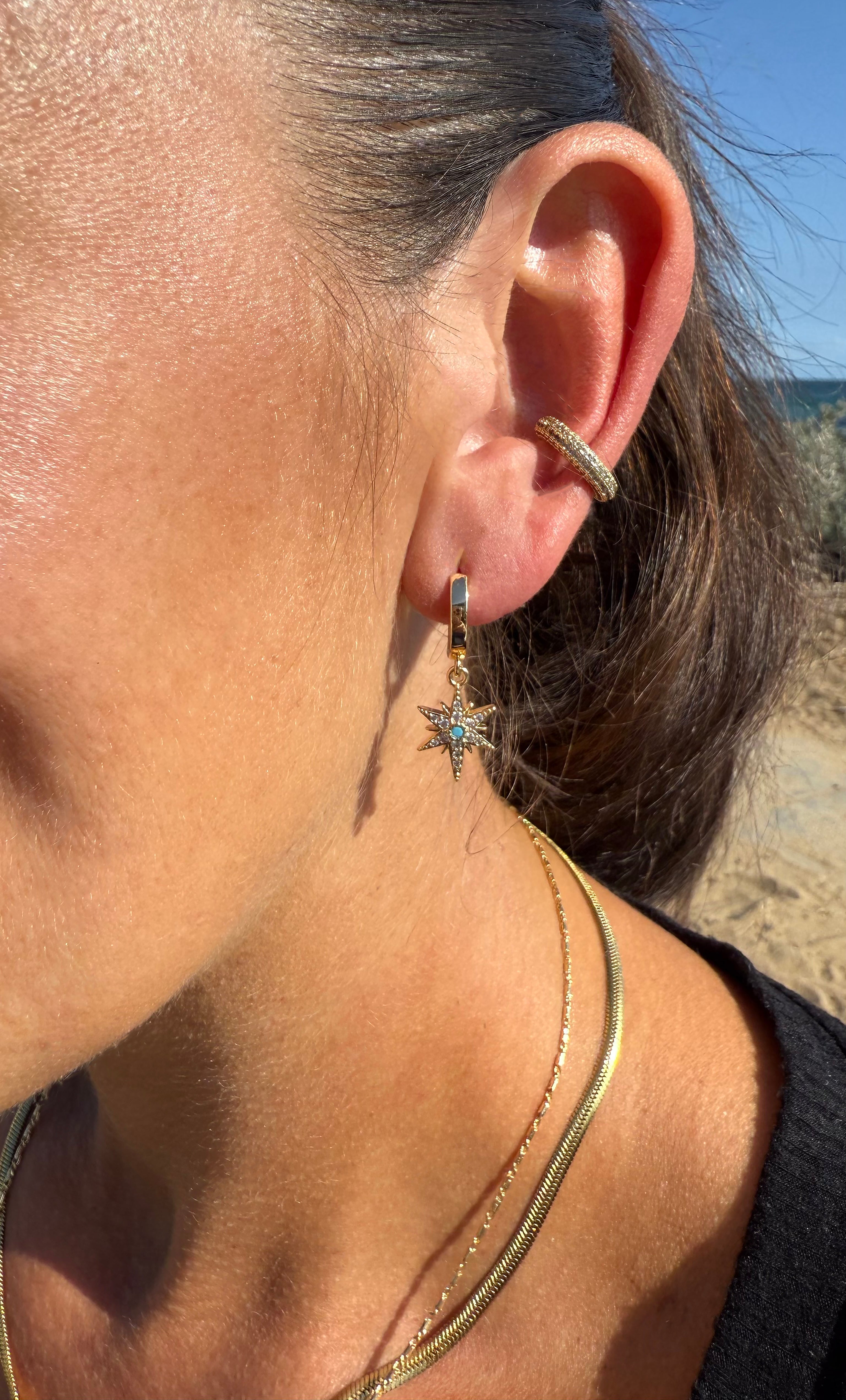 The Tunik Northern Star Huggie Earrings