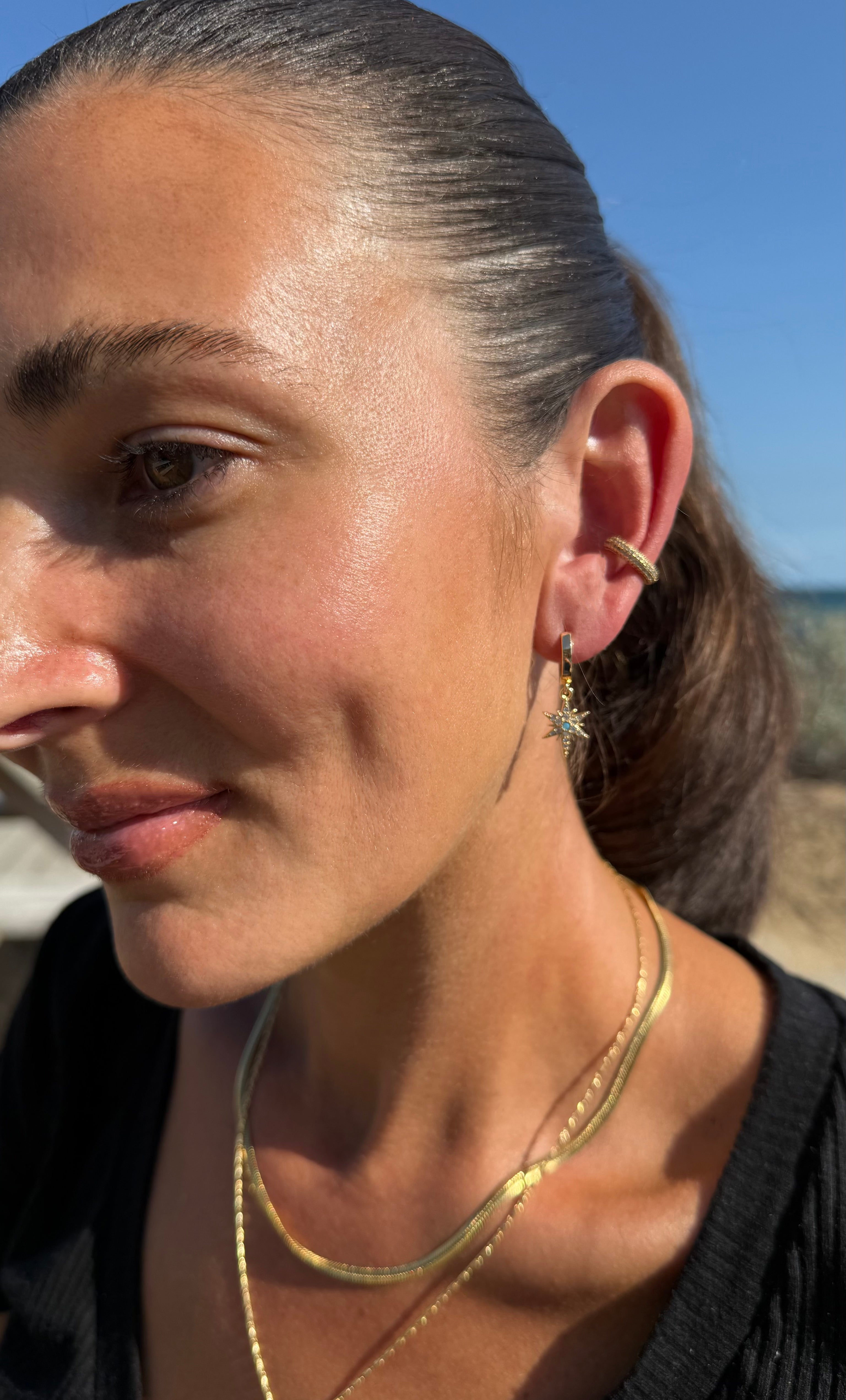 The Tunik Northern Star Huggie Earrings