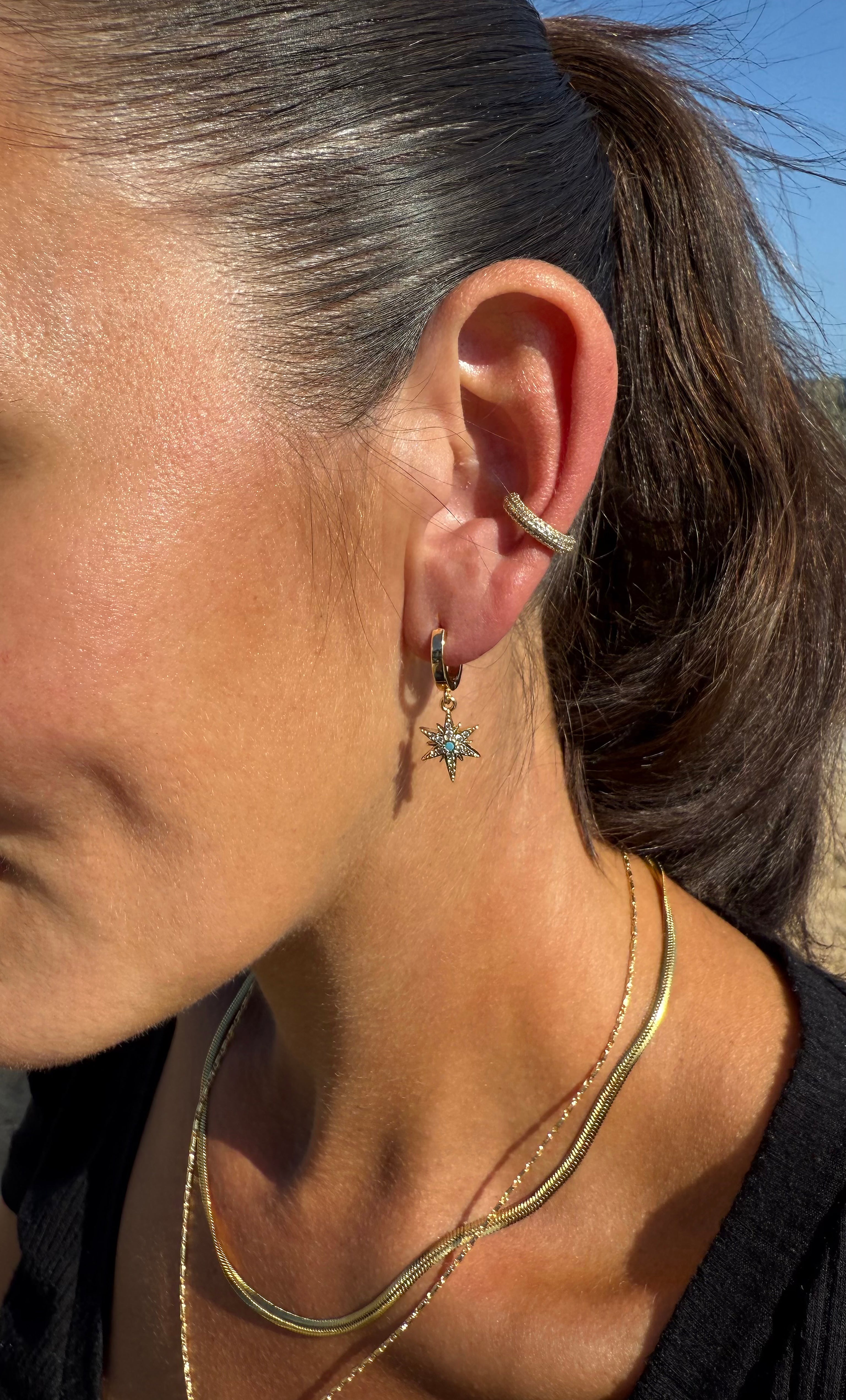 The Tunik Northern Star Huggie Earrings