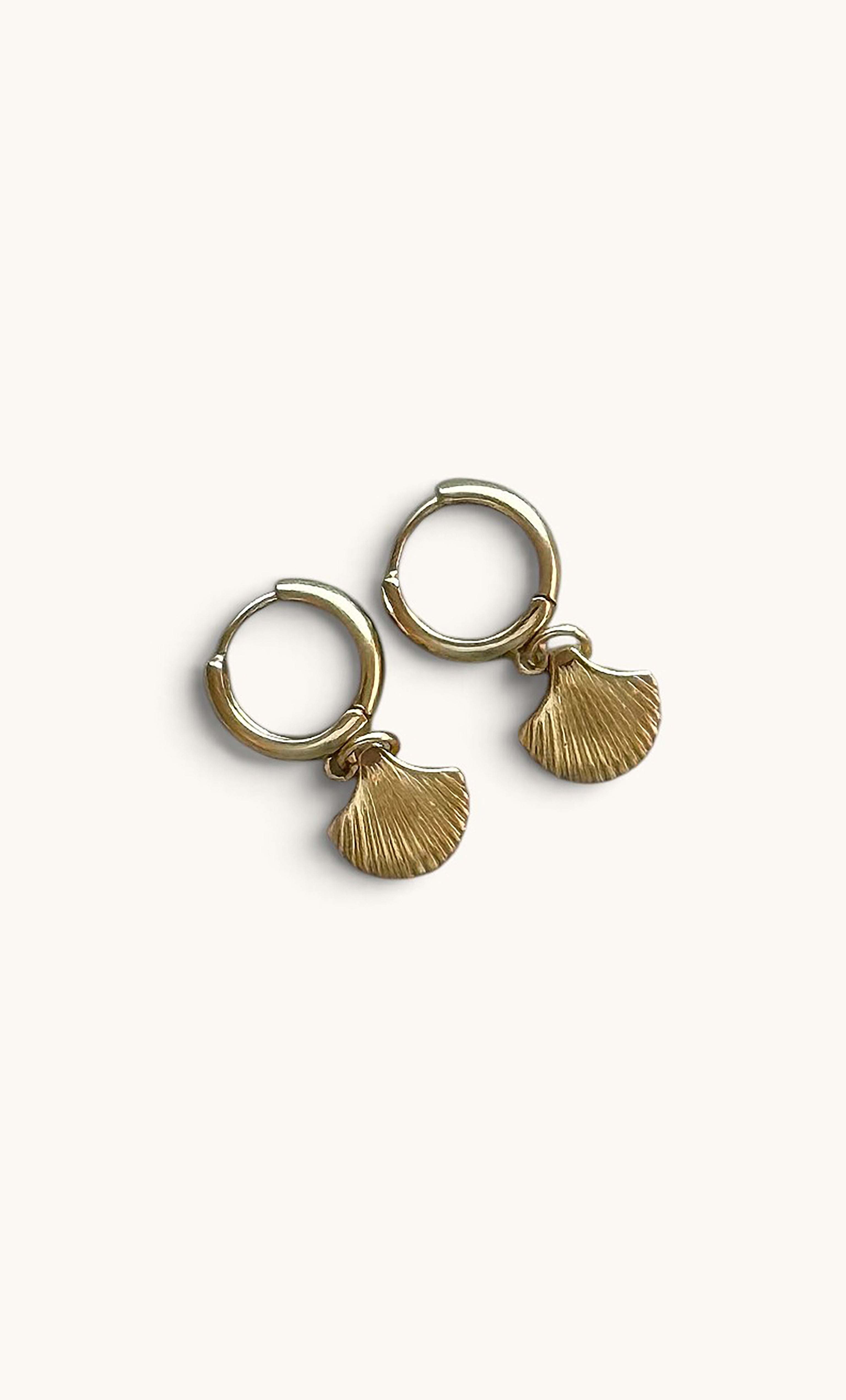 The Tunik Shell Form 24K Gold Fill Huggie Earrings | Tunik