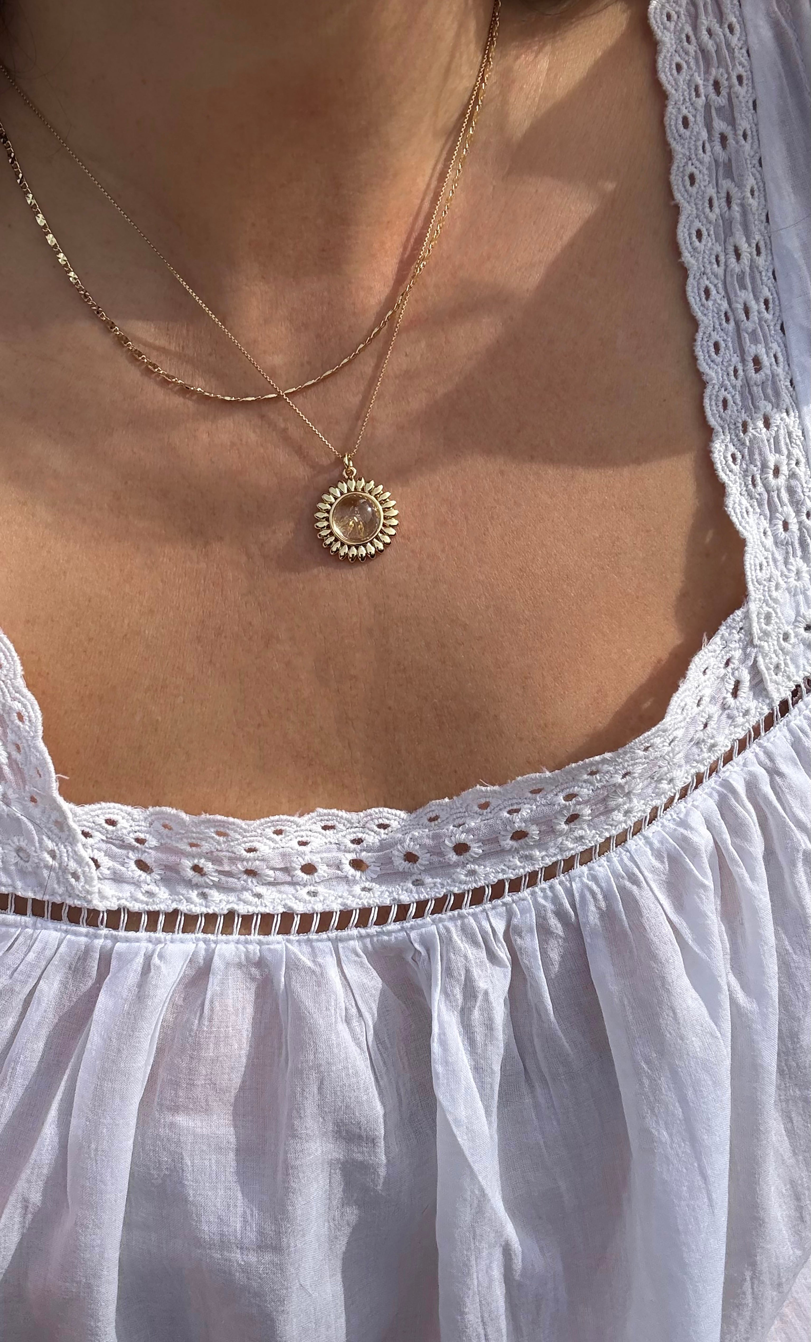 24K Gold Fill Starburst Mariner Everyday Chain Necklace | Tunik